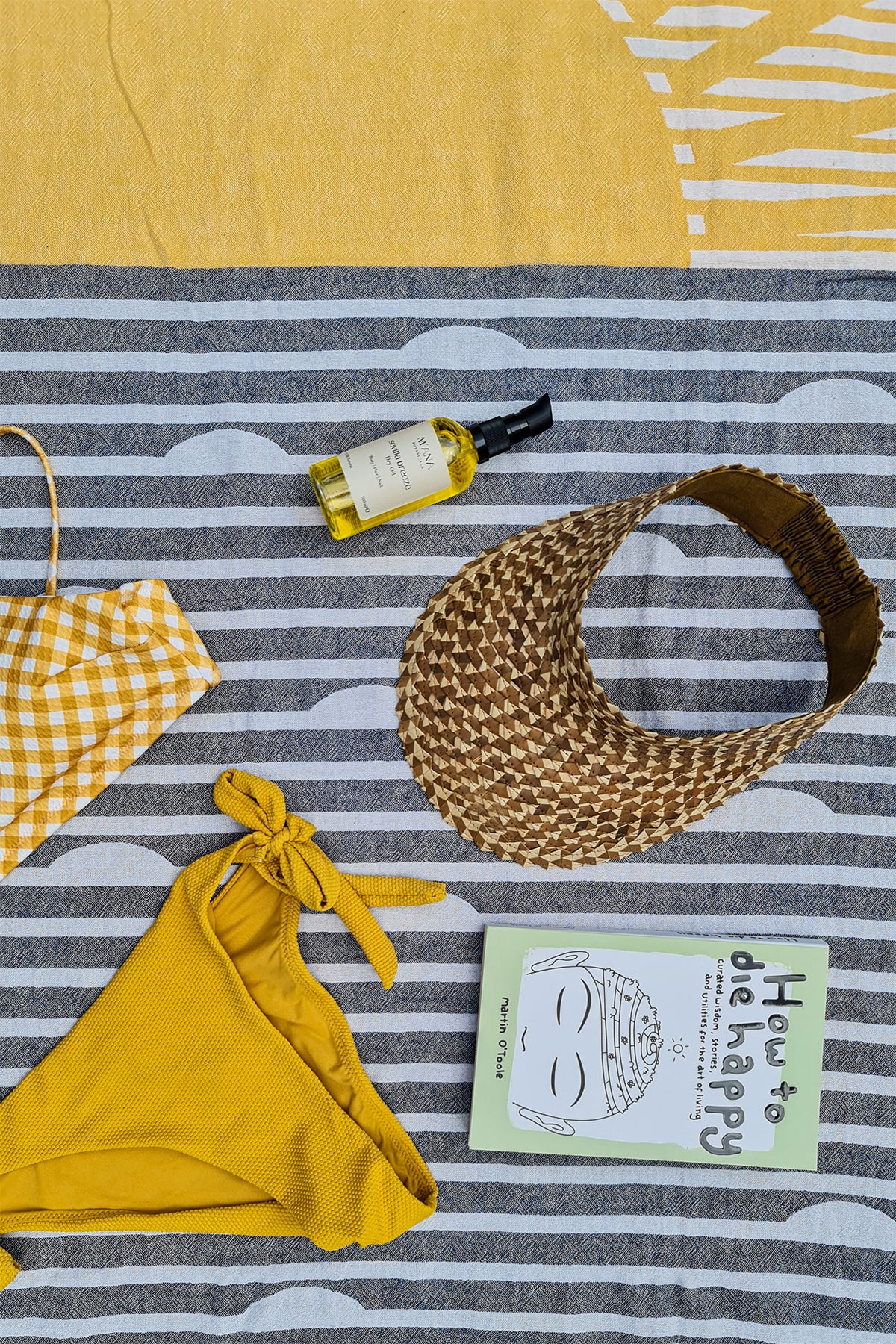 Sunset Peştemal ve Sevilla Breeze Kuru Yağ Hediye Seti Lacivert, Taşıma Çantalı