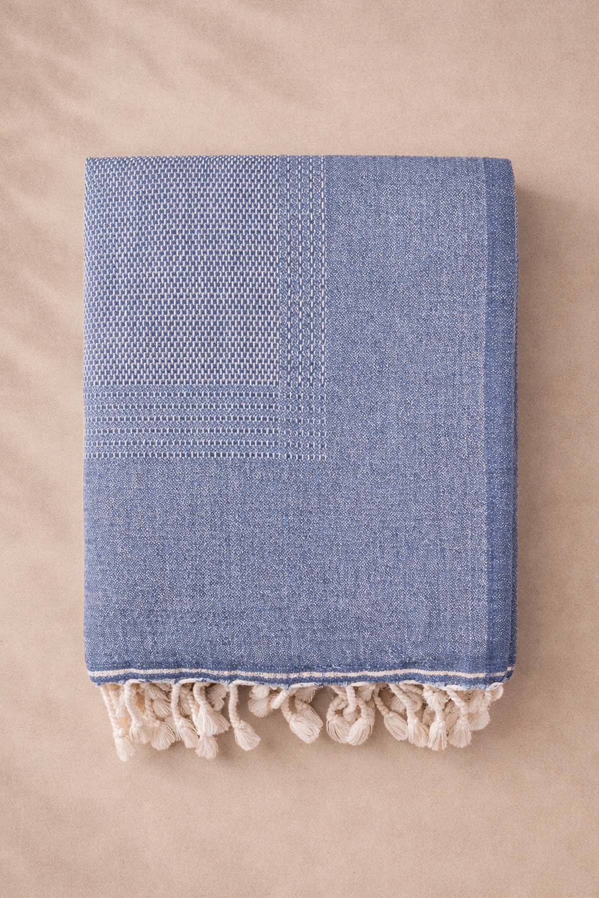 Tan Wool Sofa Throw Denim