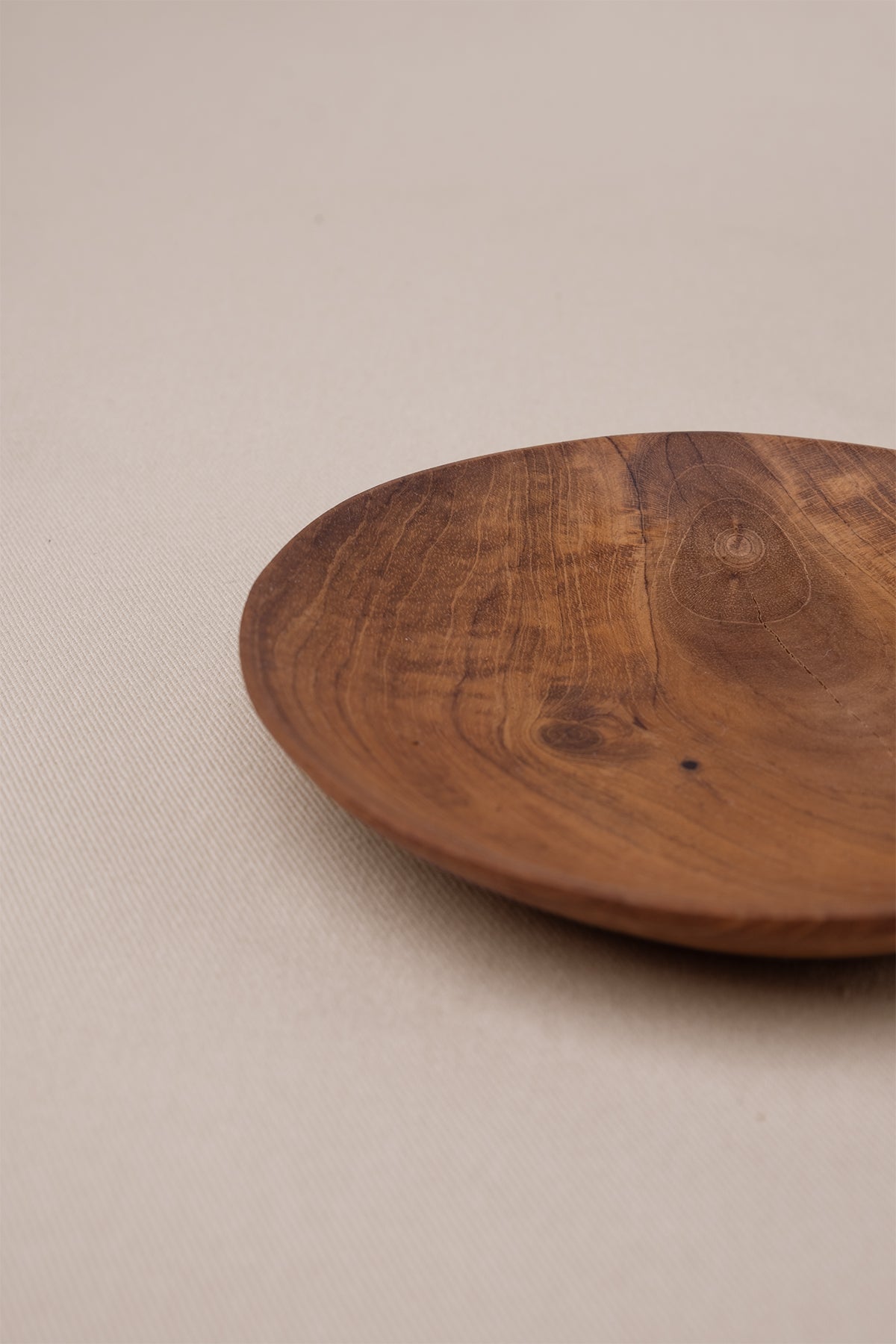 Teak Ahşap Yuvarlak Tabak 12x12 cm