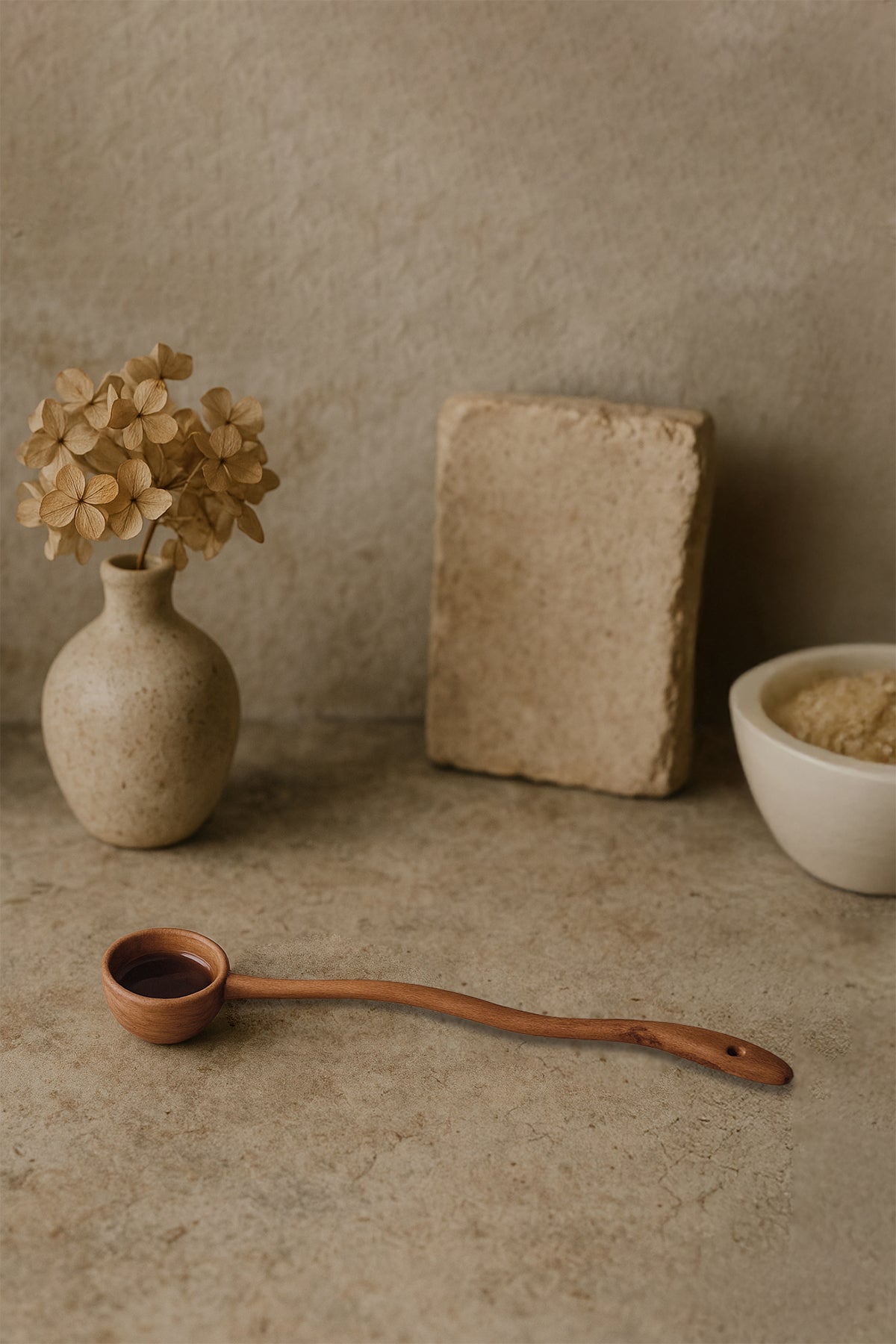 Tik Ağacından Küçük Sos Servis Kaşığı 23x3 cm