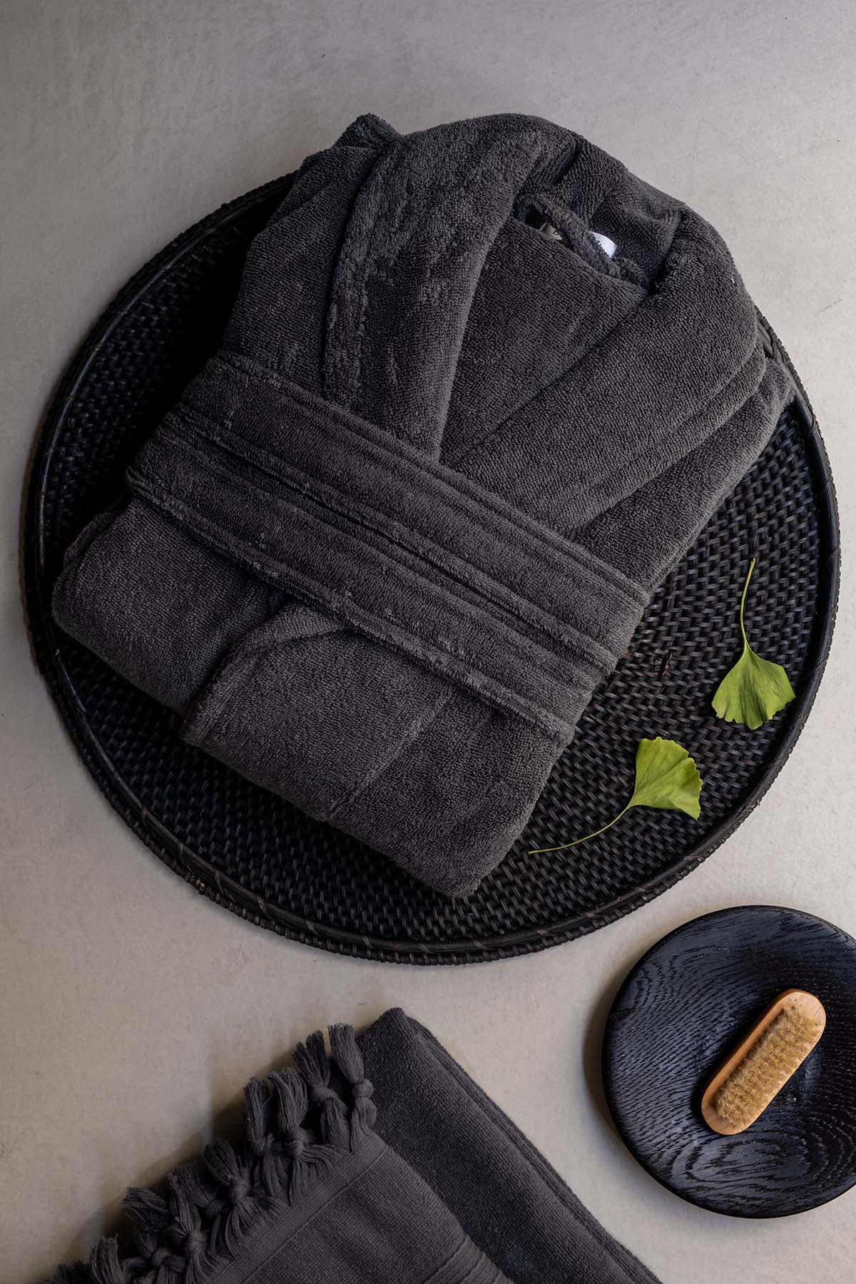 Bukle Şalyaka Bornoz Antrasit