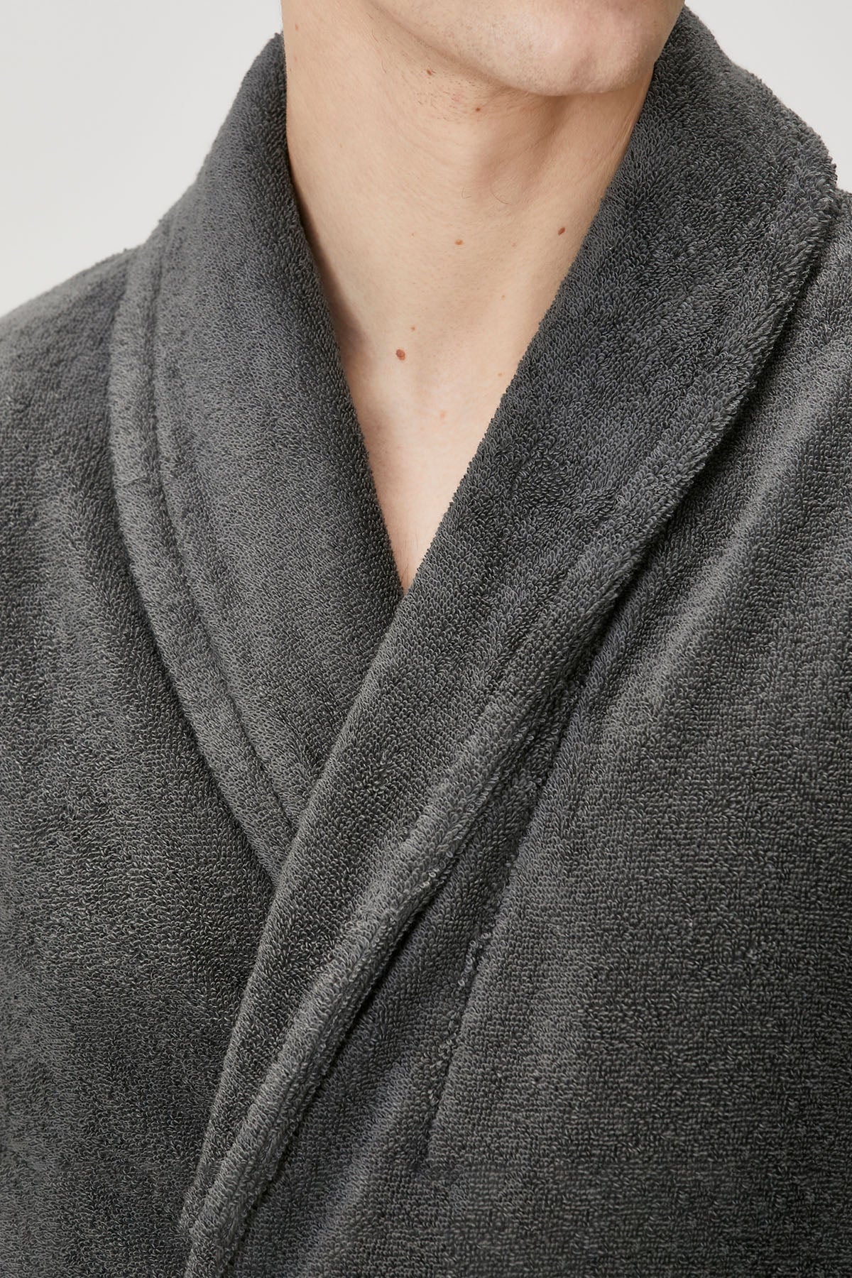 Boucle Shawl Collar Bathrobe Anthracite