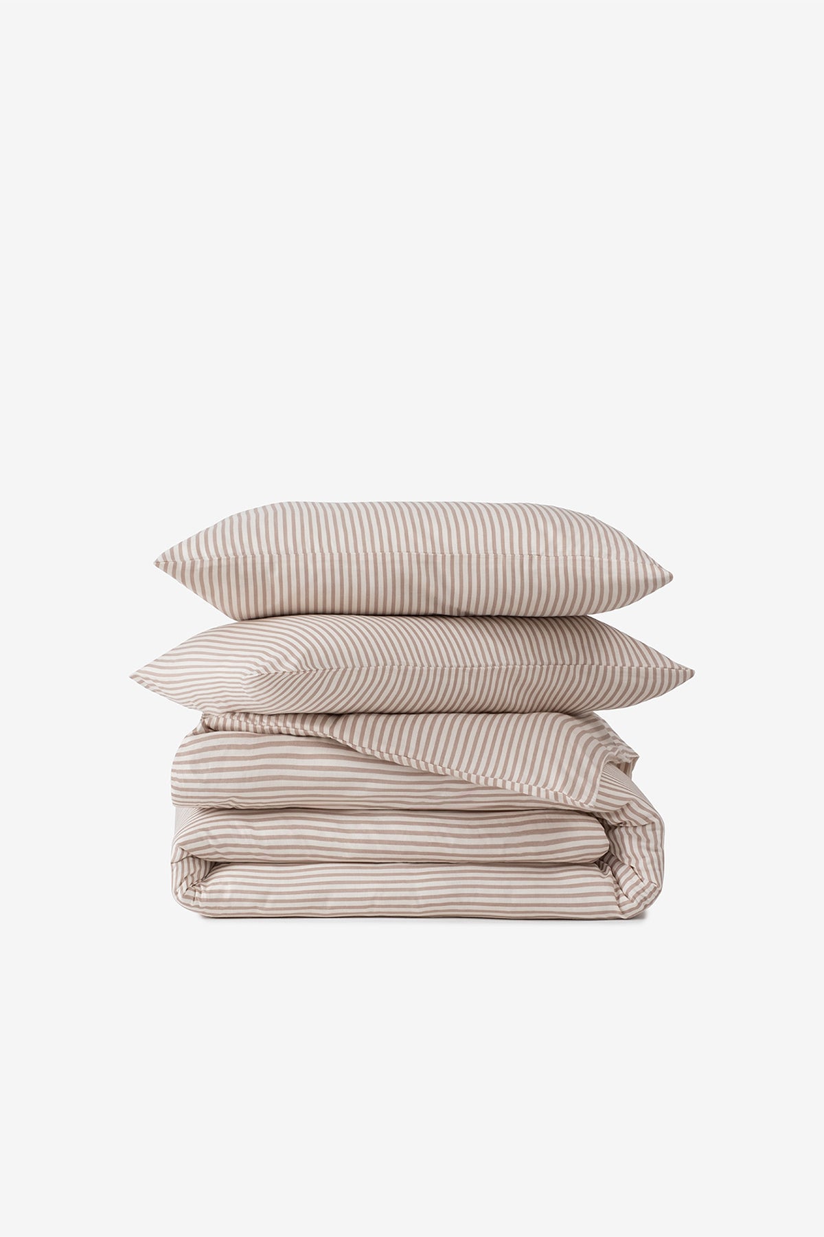 Thin Line Satin Duvet Cover Ginger Snap