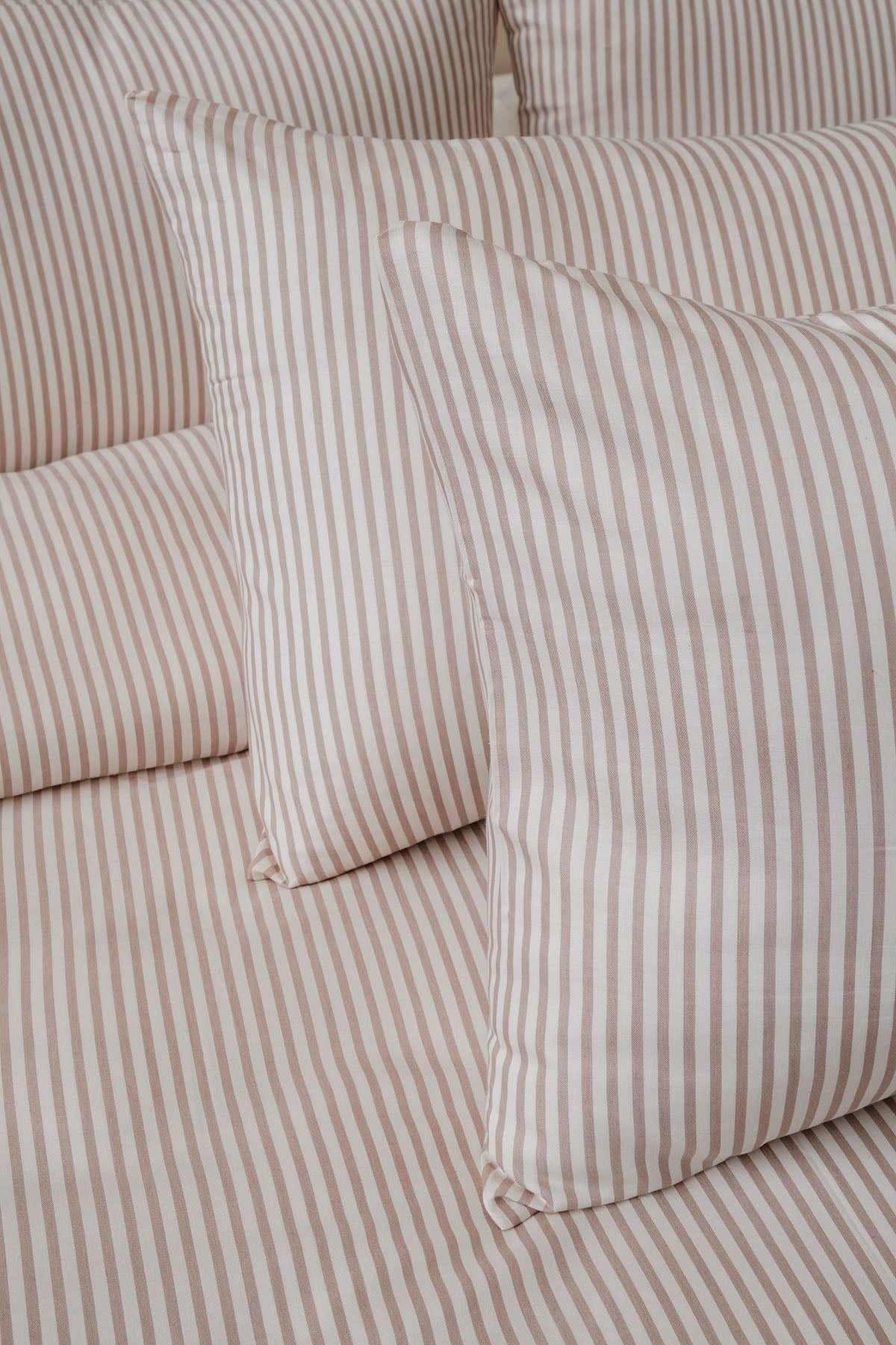 Thin Line Satin Duvet Cover Ginger Snap