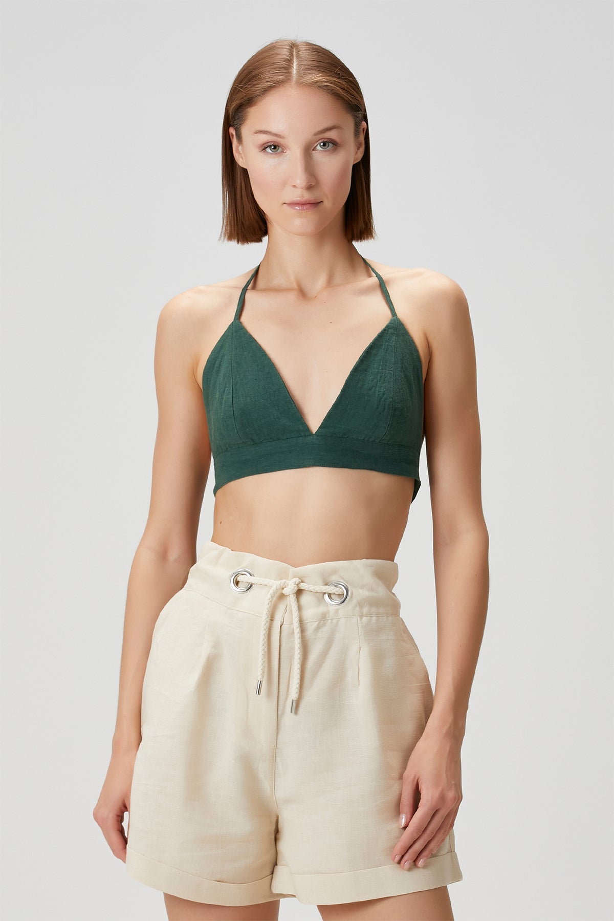 Tiny Keten Bralet Yeşil