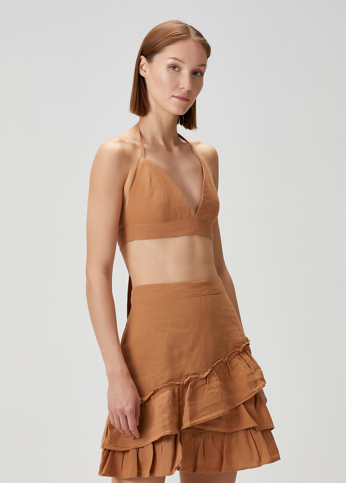 Tiny Keten Büstiyer Indian Tan