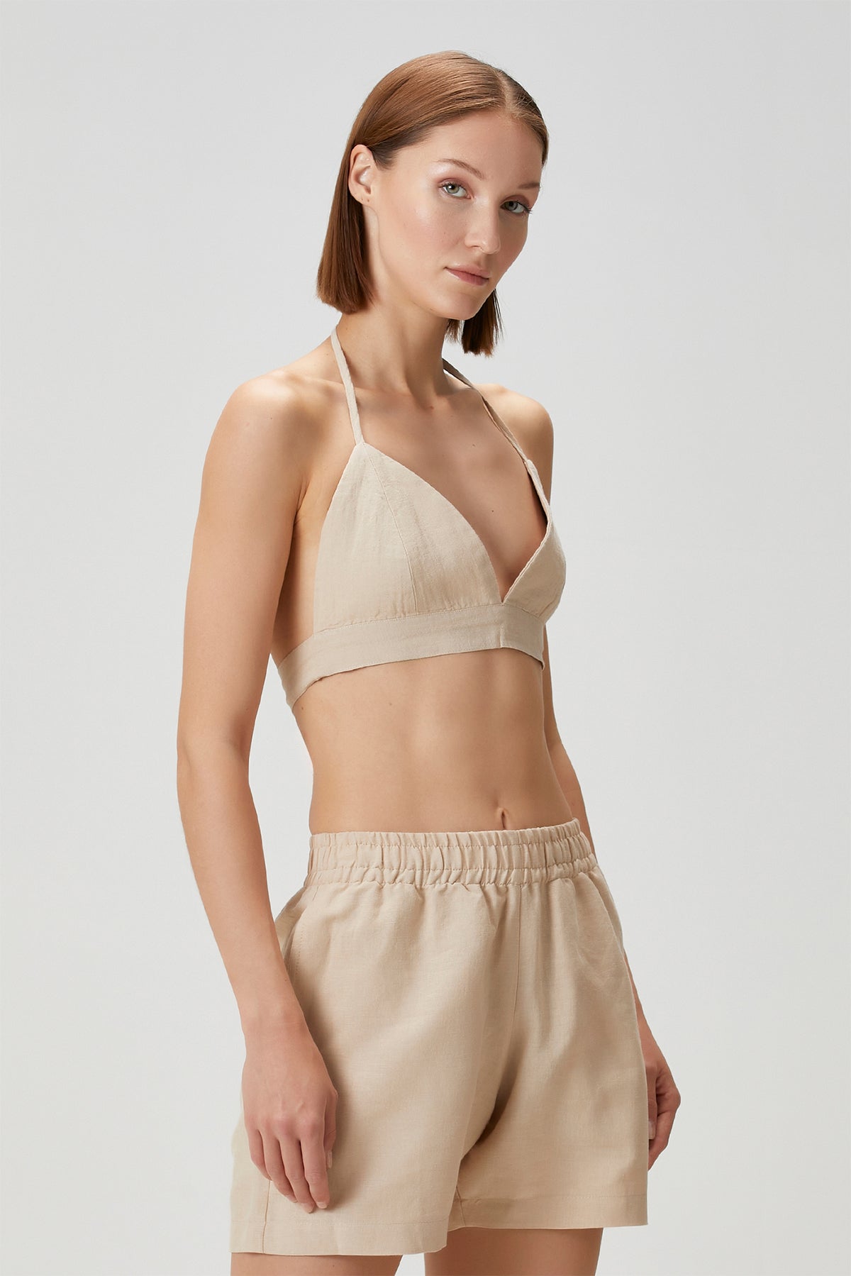 Tiny Keten Bralet Bej