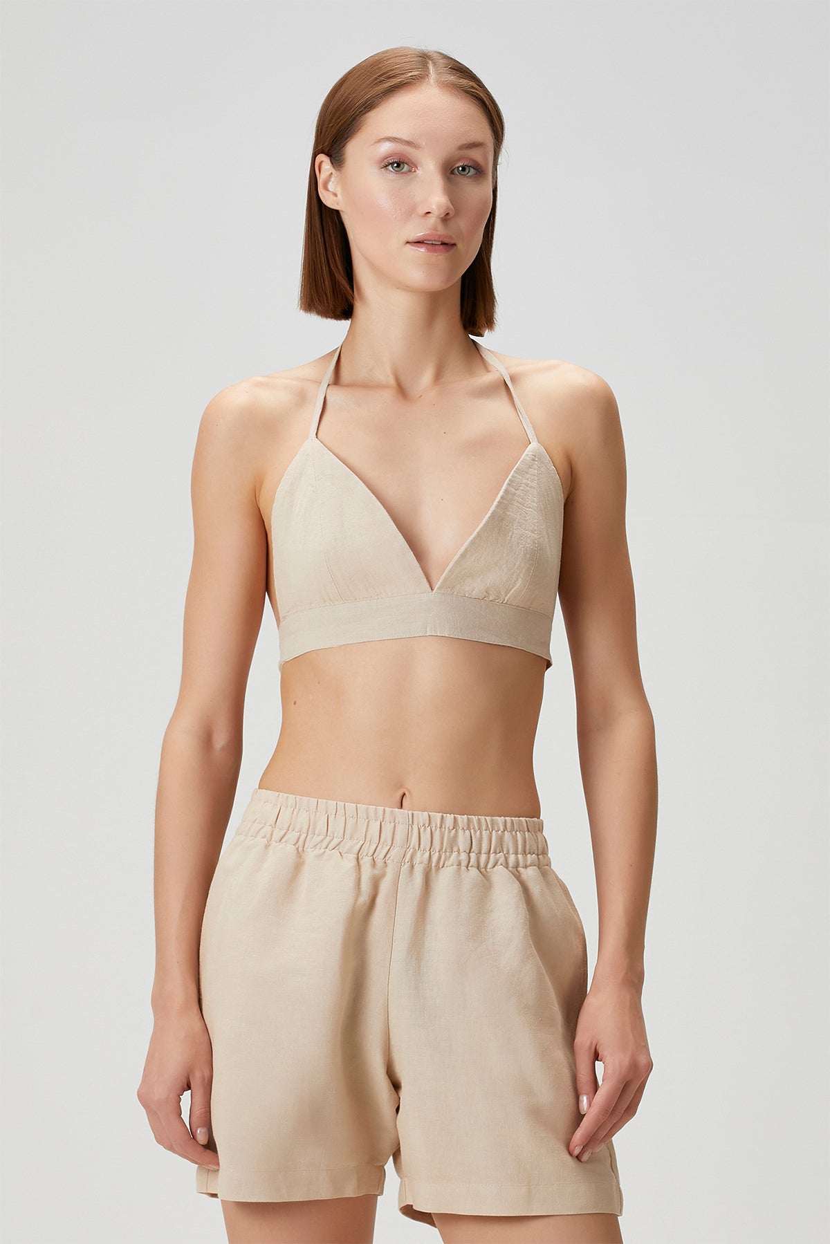 Tiny Keten Bralet Bej