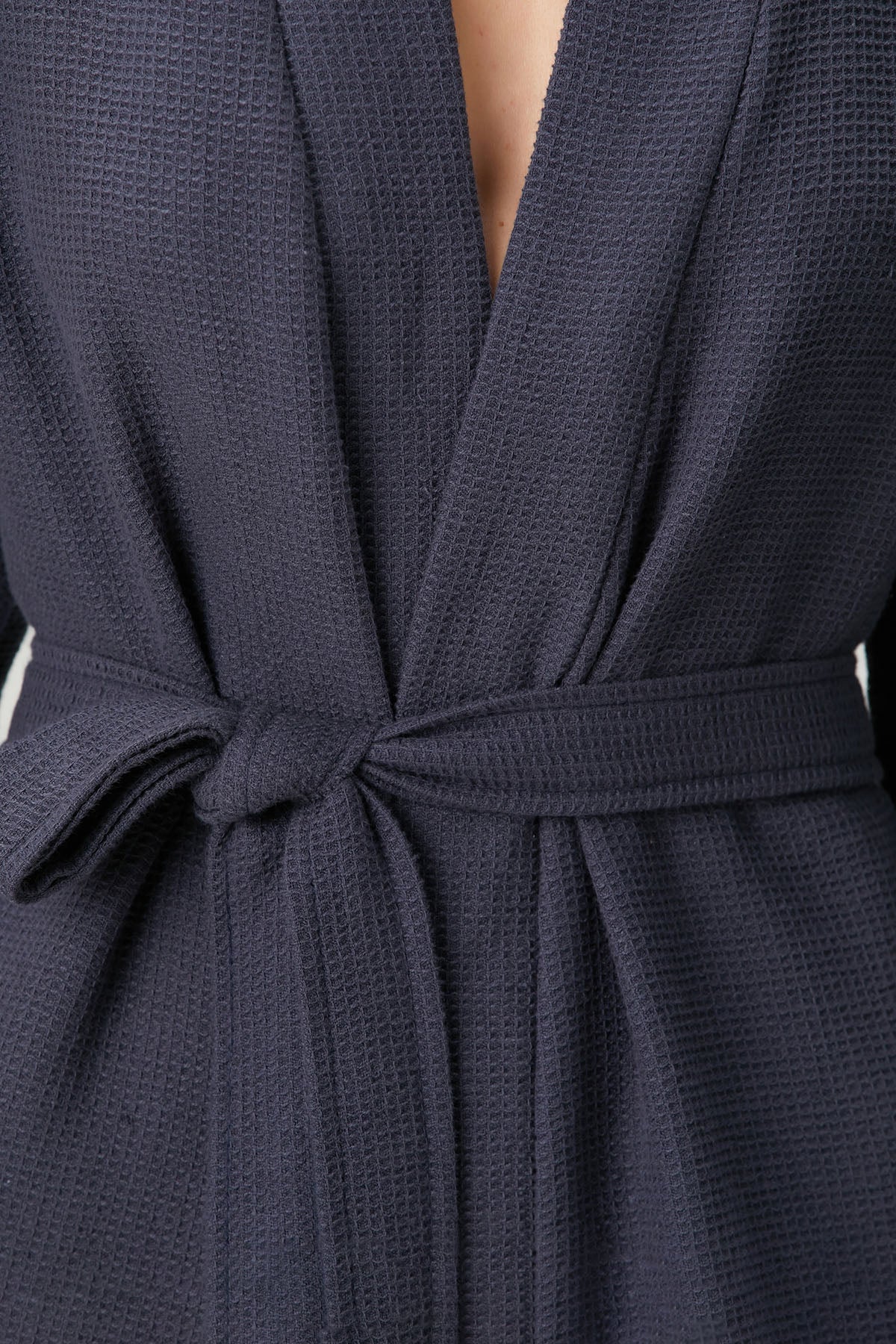 Waffle Gofre Dokulu Pike Bornoz Lacivert