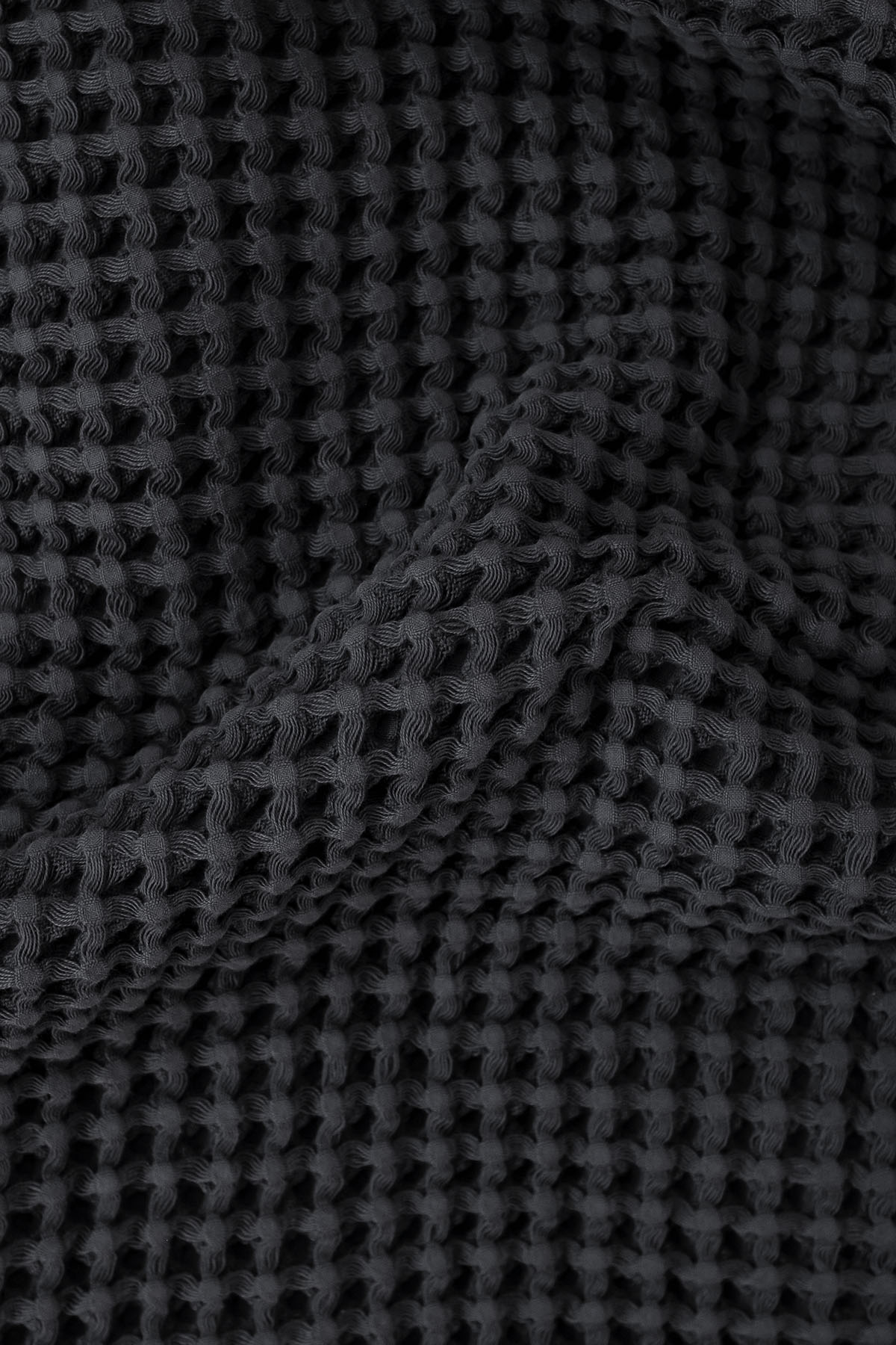 Waffle Büyük Gofre Yatak Örtüsü Antrasit