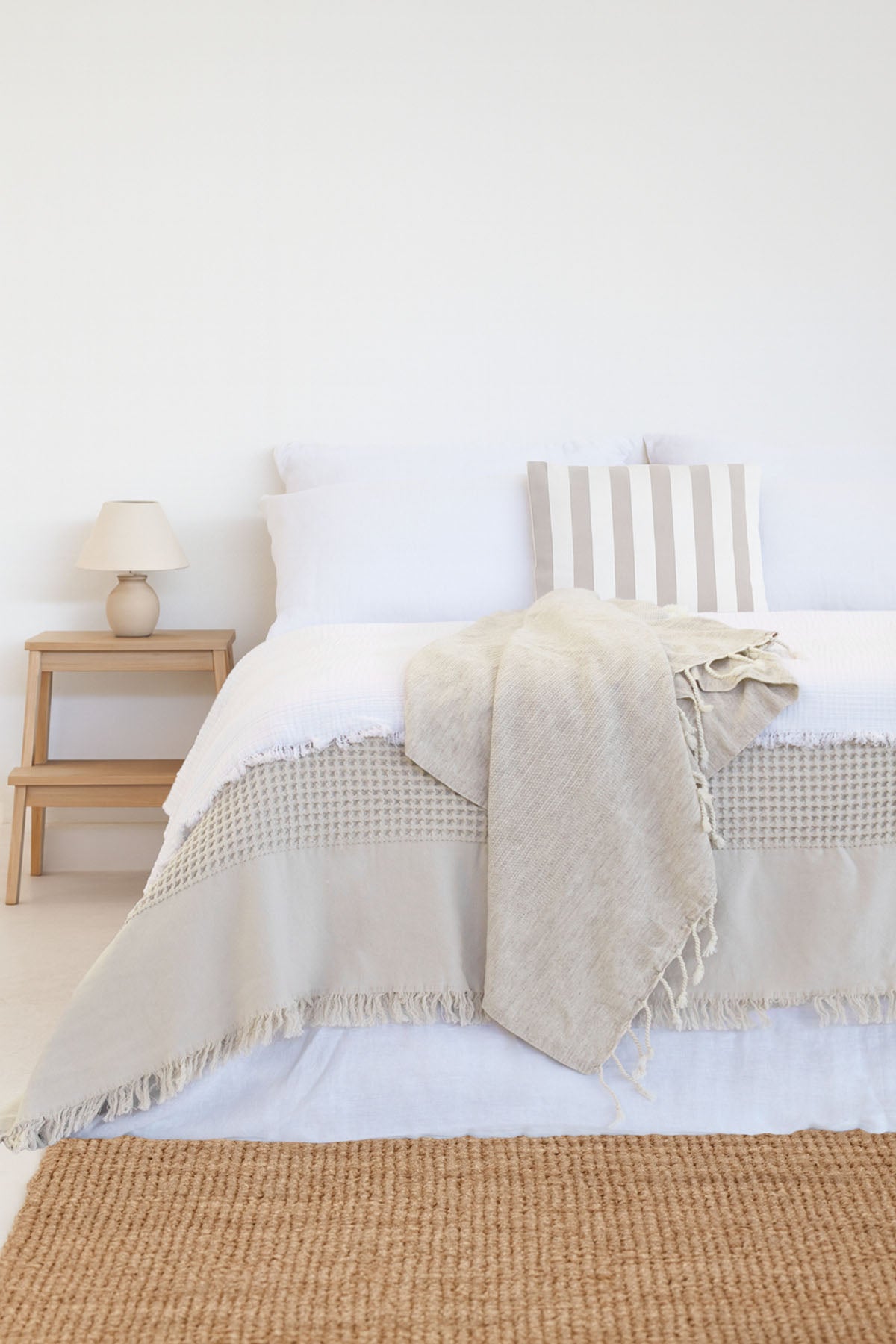 Waffle Bedspread Beige