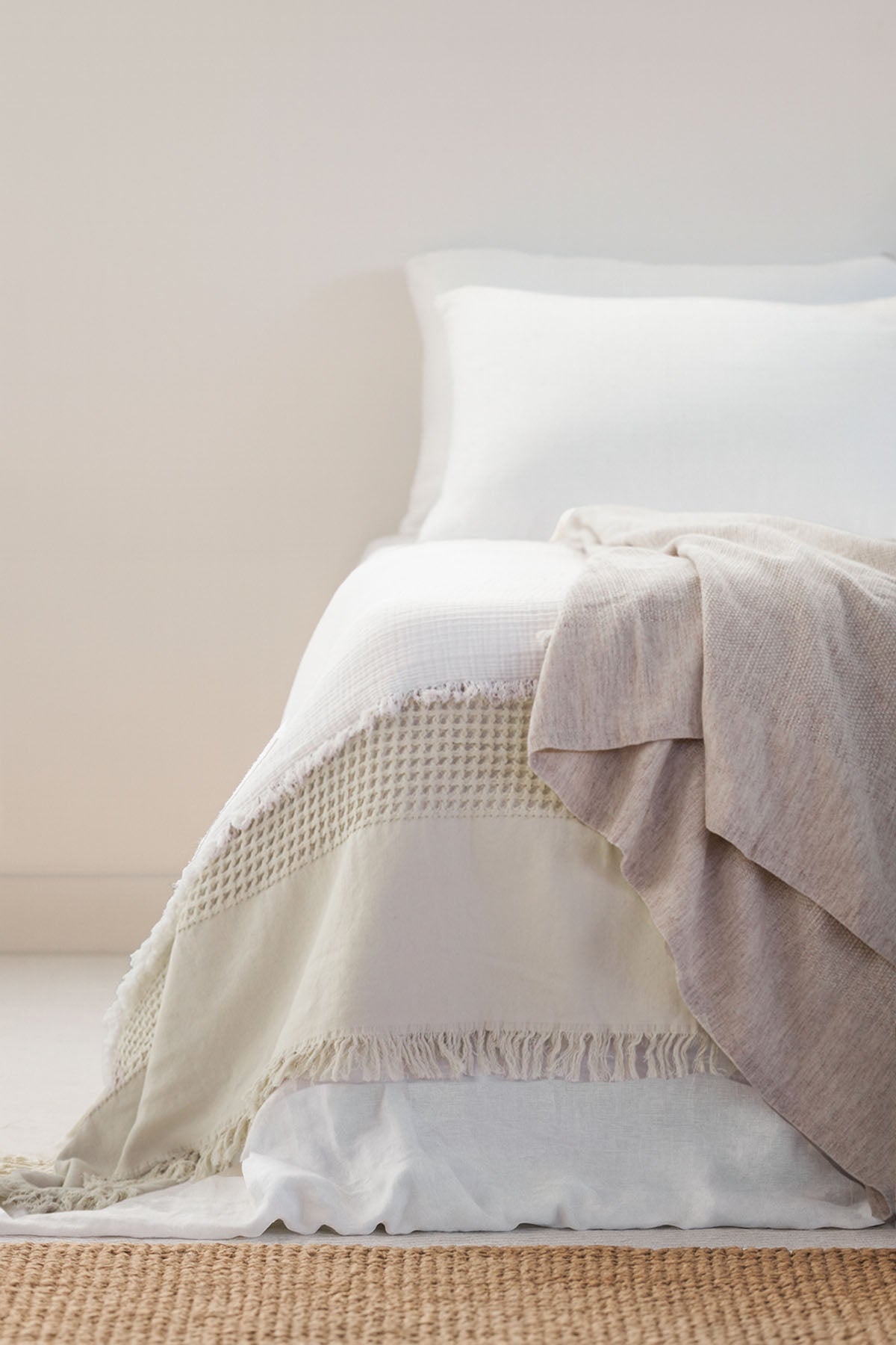 Waffle Bedspread Beige