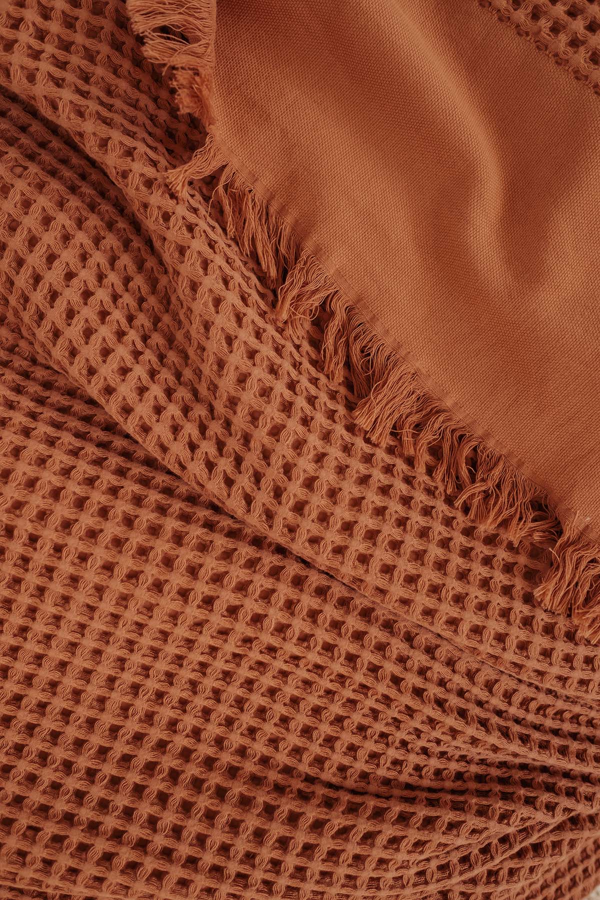 Waffle Bedspread Cinnamon