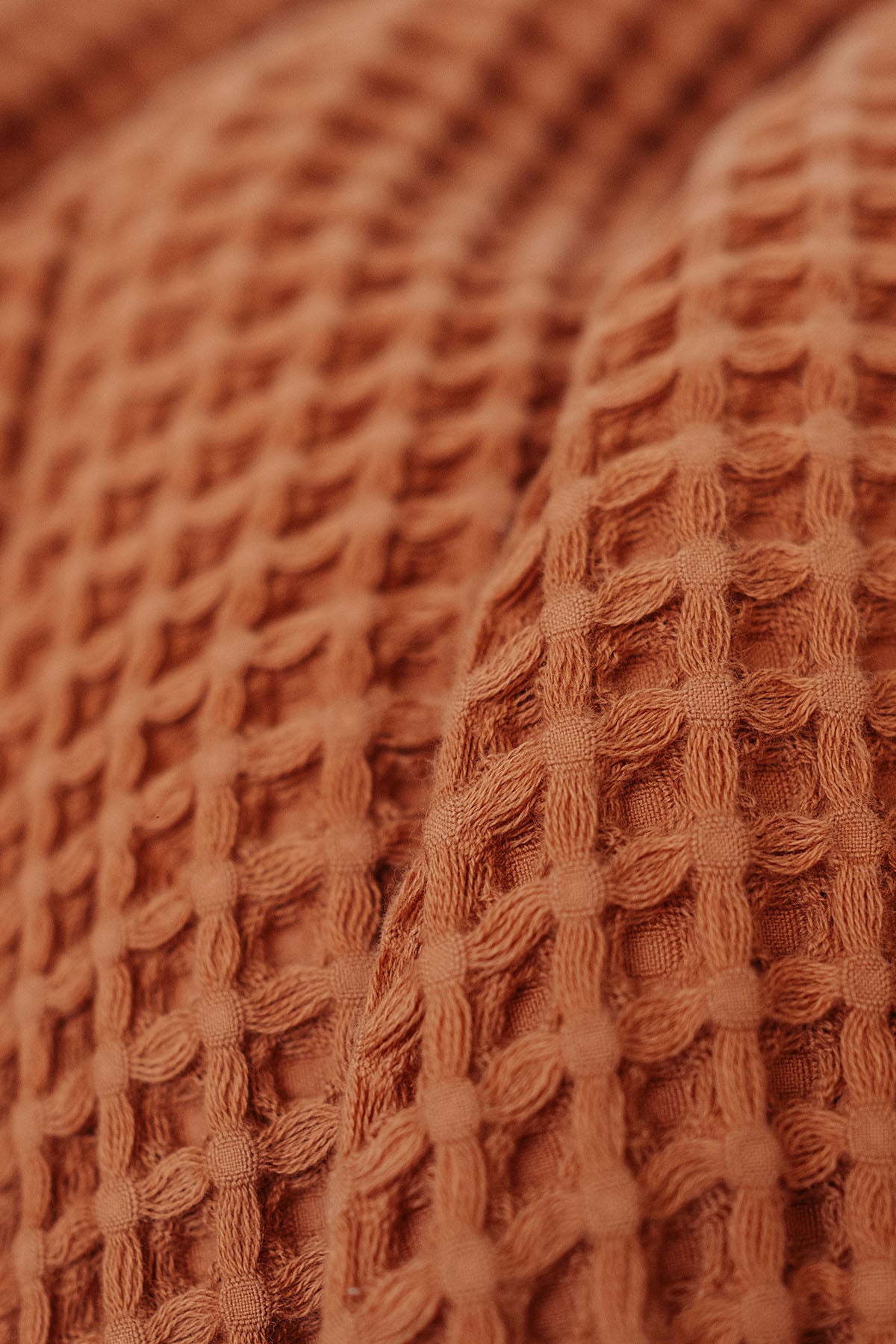 Waffle Bedspread Cinnamon