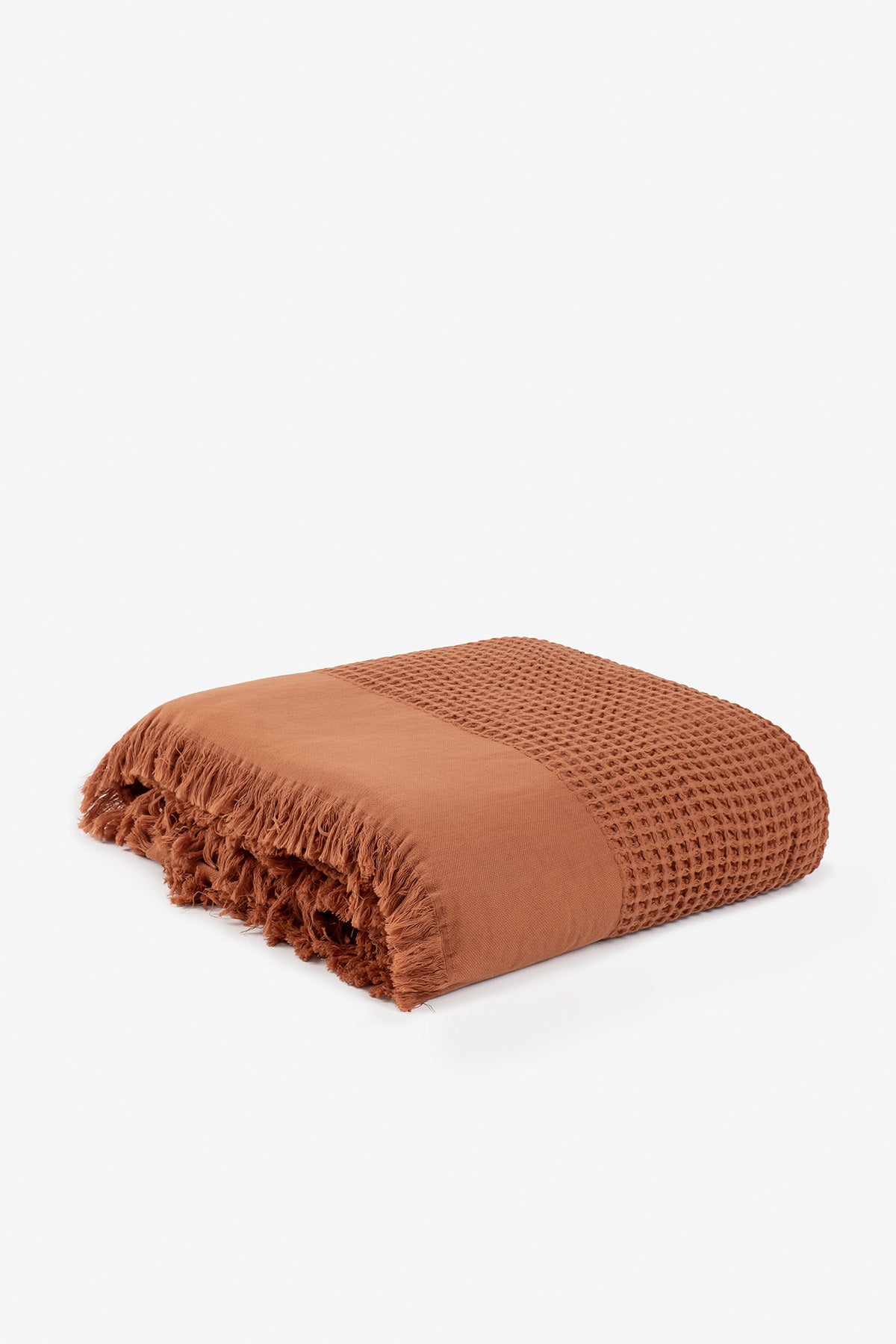 Waffle Bedspread Cinnamon