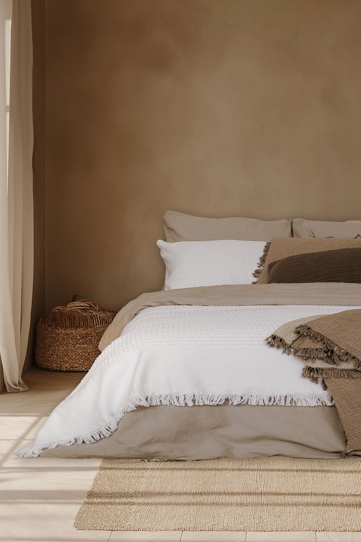 Waffle Bedspread White