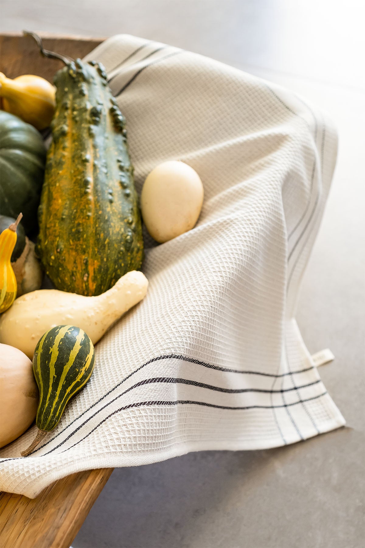 Waffle Kitchen Towel Set of 2 Cream-Black