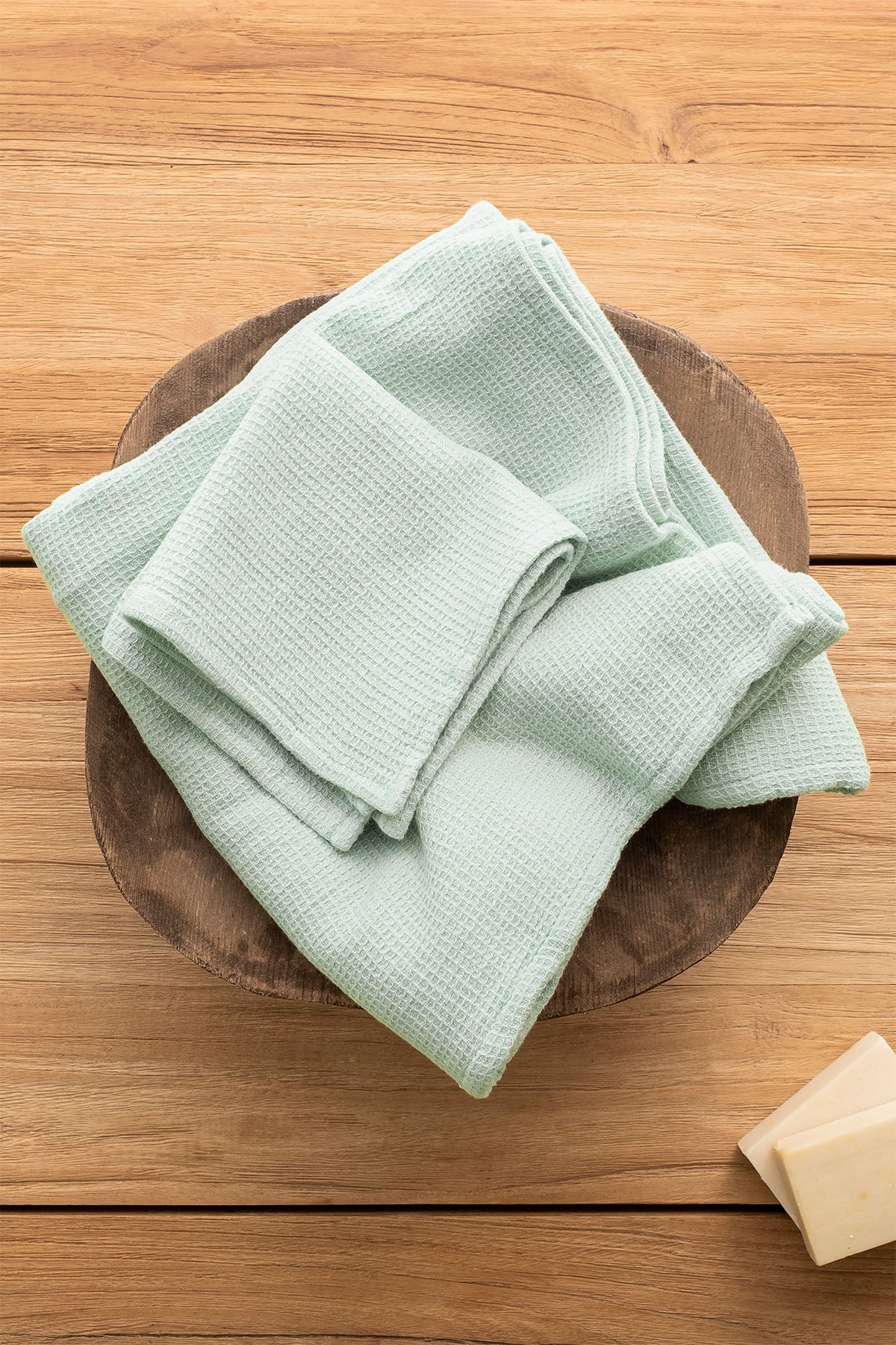 Waffle Mini Petek Dokulu Havlu Mint Yeşili