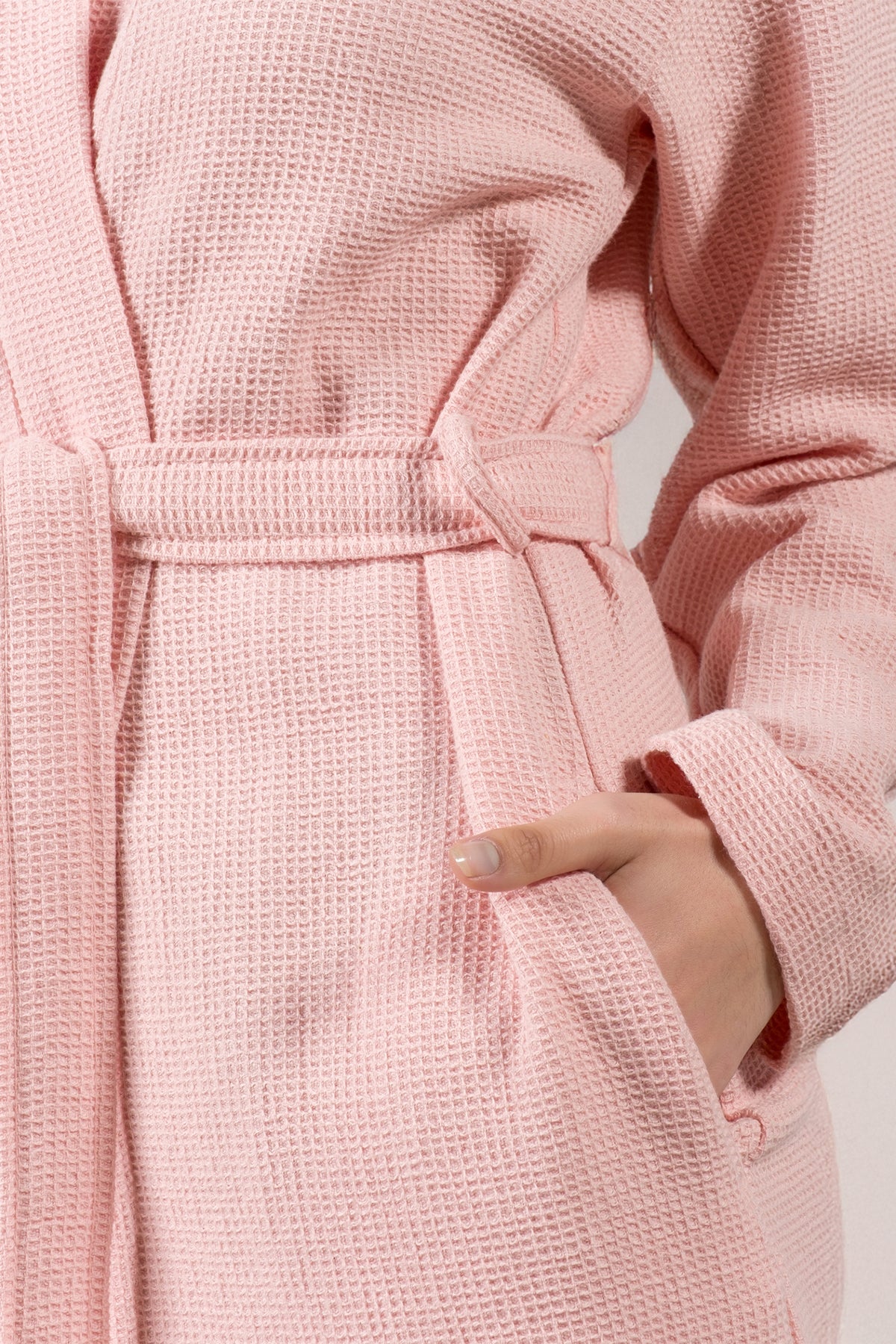 Waffle Bathrobe Pale Blush