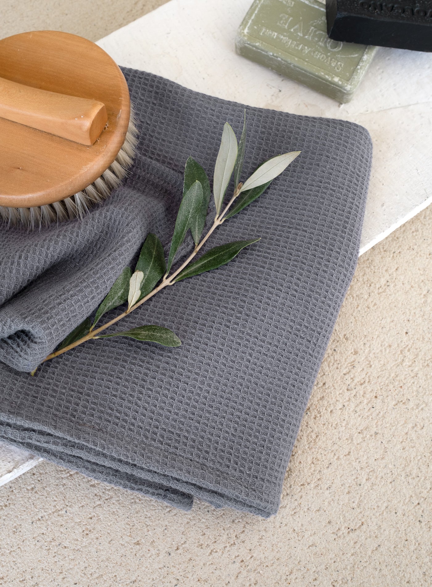 Waffle 4-Piece Kitchen Towel Dark Grey