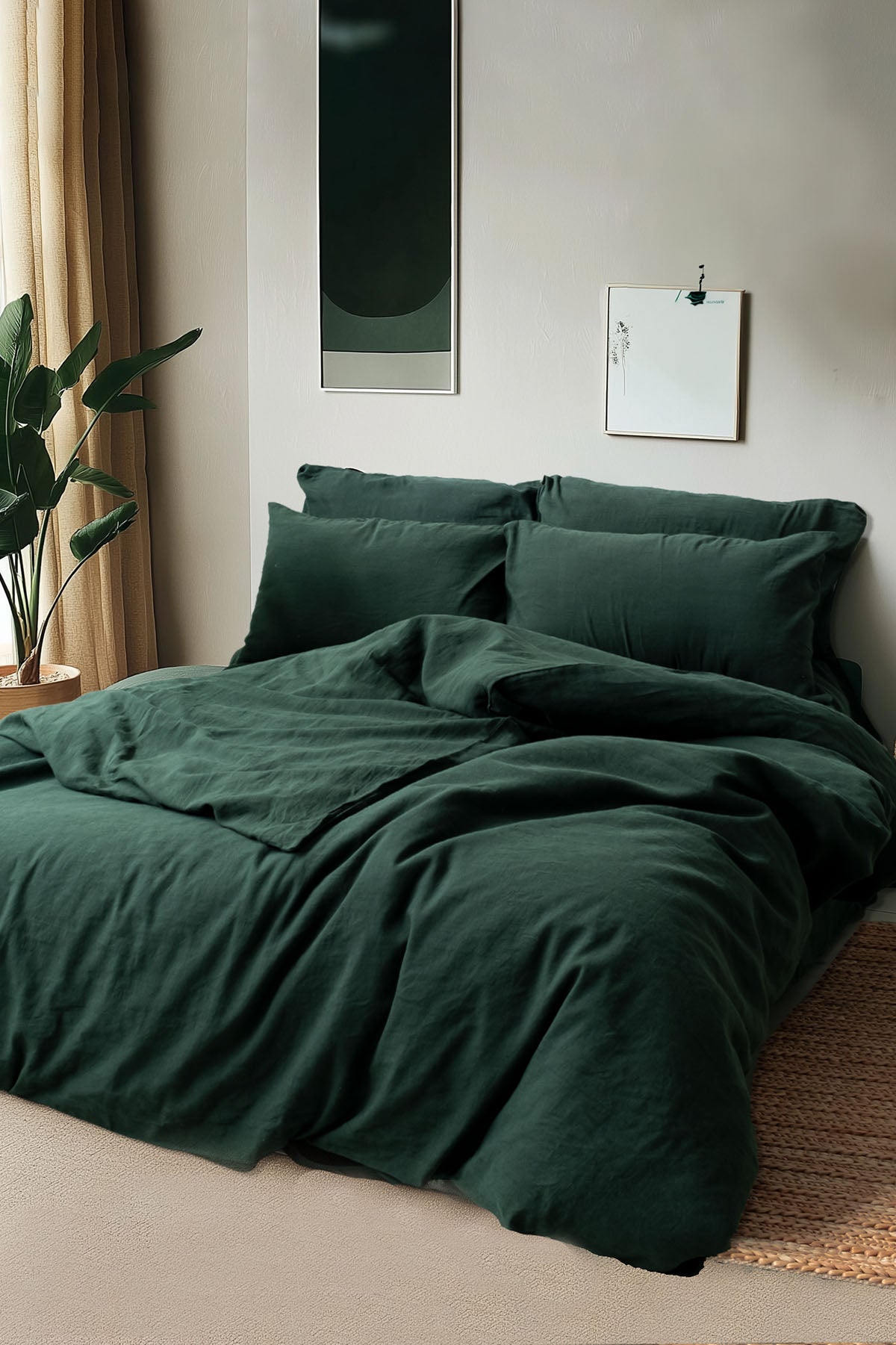 Serenity Linen Duvet Cover Garden