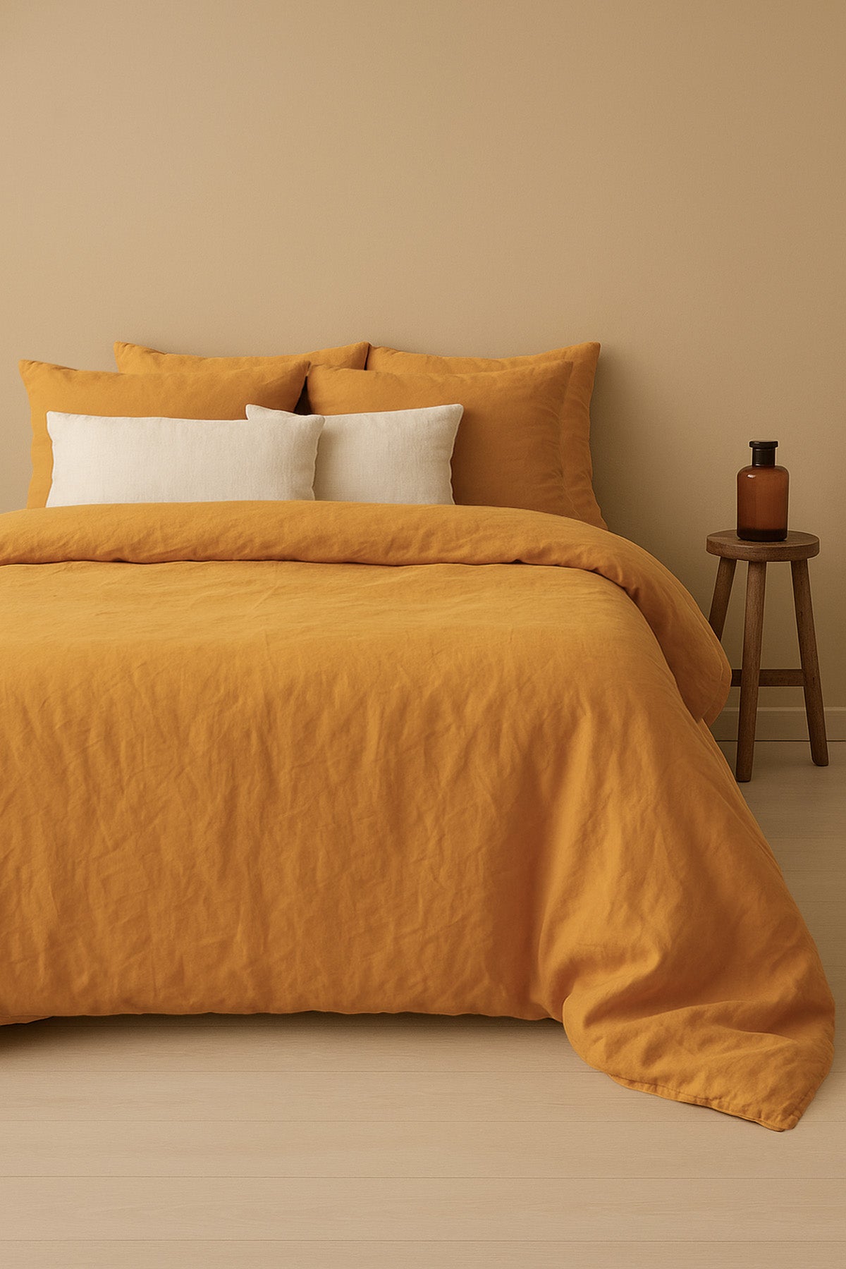 Serenity Linen Duvet Cover Oak Buff