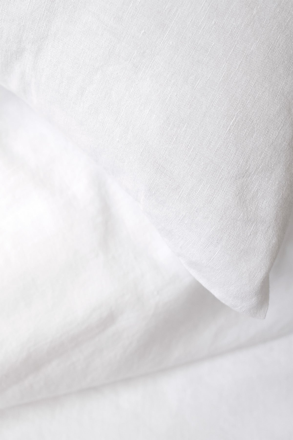 Yıkanmış Keten Nevresim Seti Beyaz