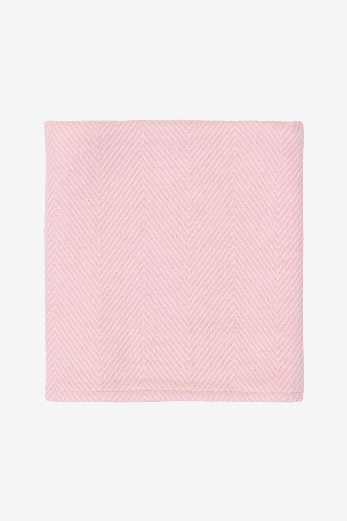 Yünlü Balıksırtı Desenli Bebek Battaniyesi Pembe