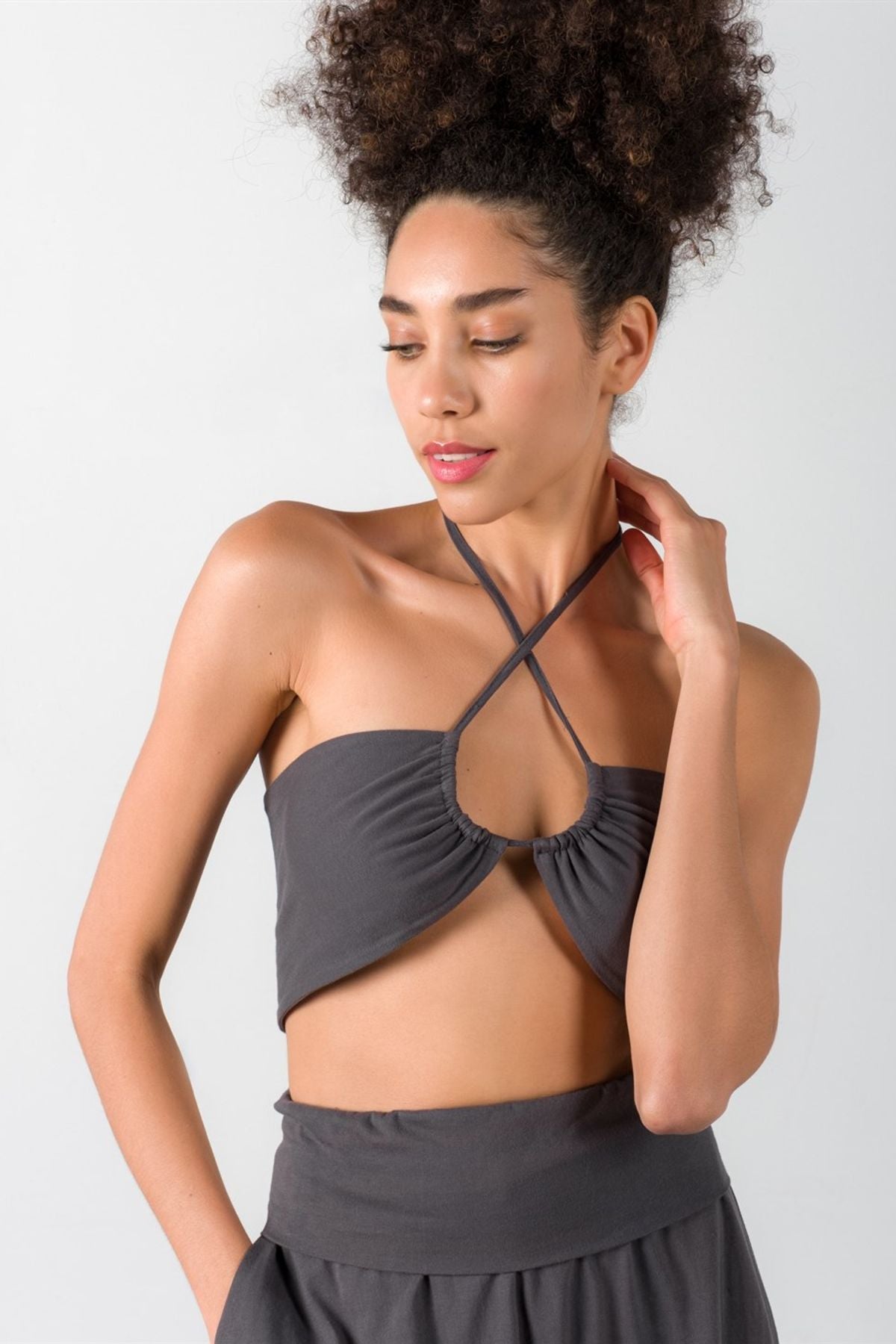 Wrap Top Büstiyer Antrasit