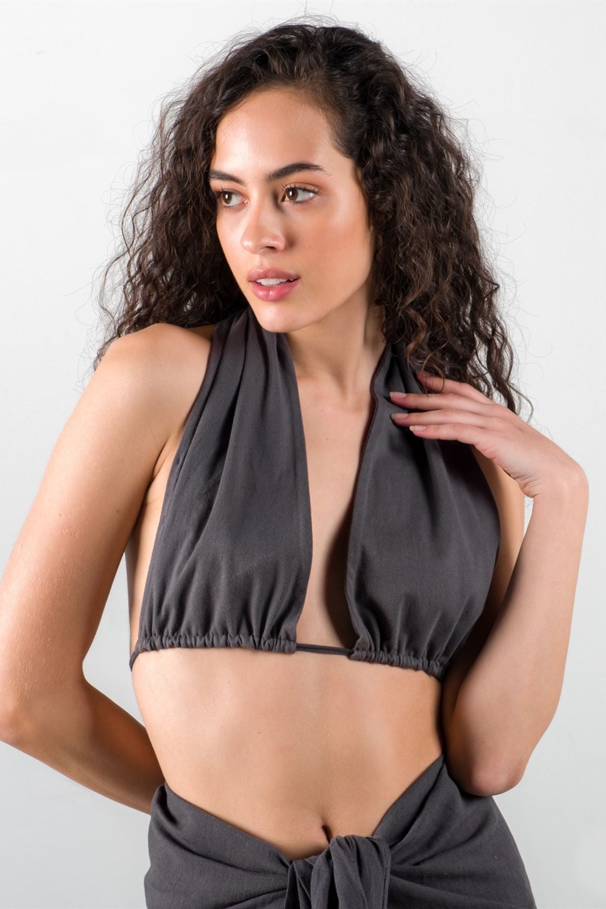 Wrap Top Büstiyer Antrasit