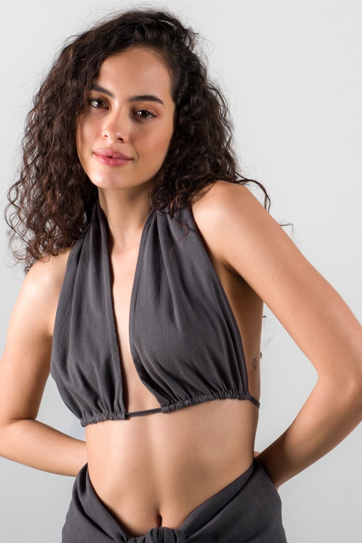 Wrap Top Büstiyer Antrasit