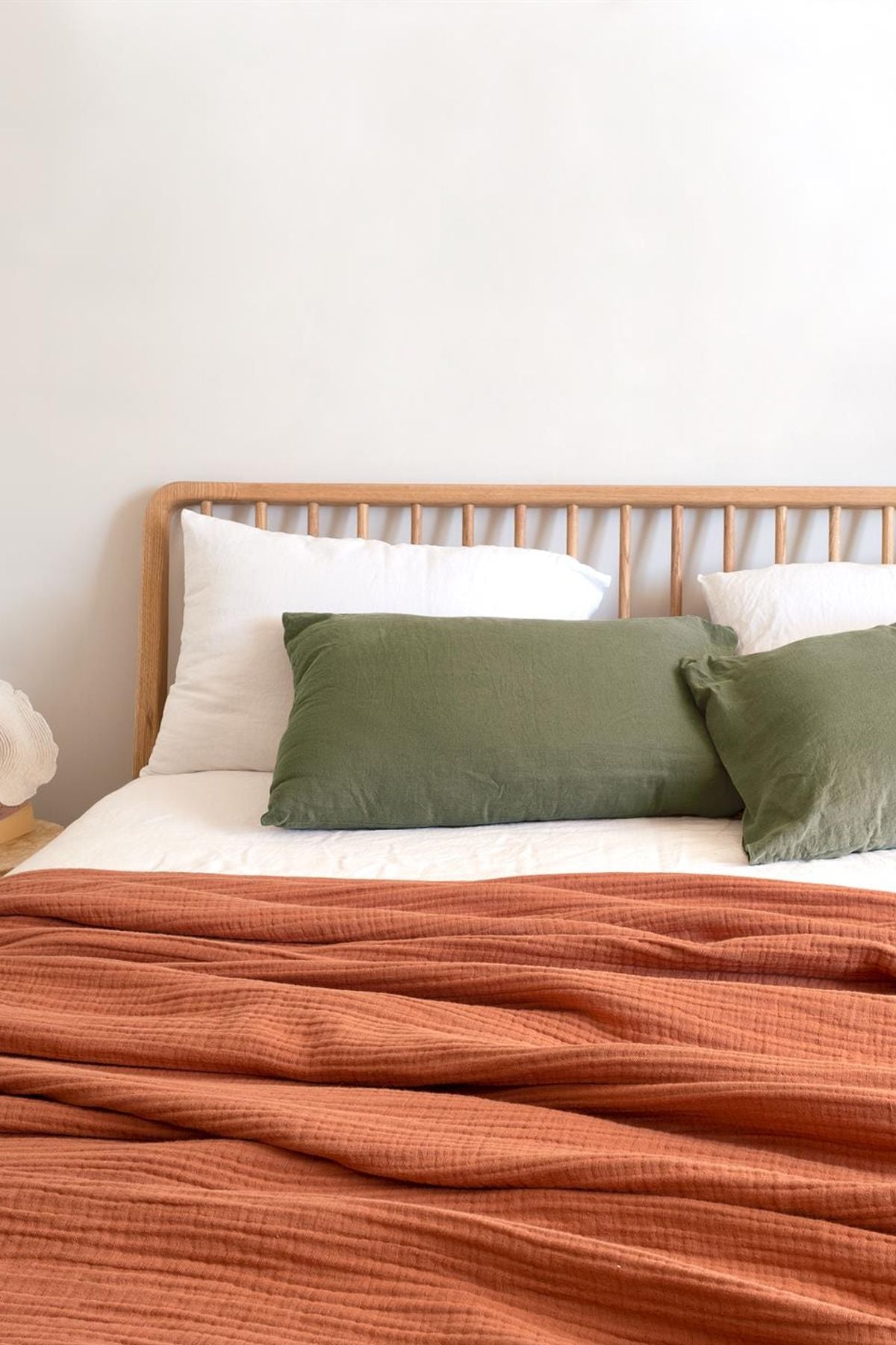 Linen Gauze Keten Yatak Örtüsü Cinnamon