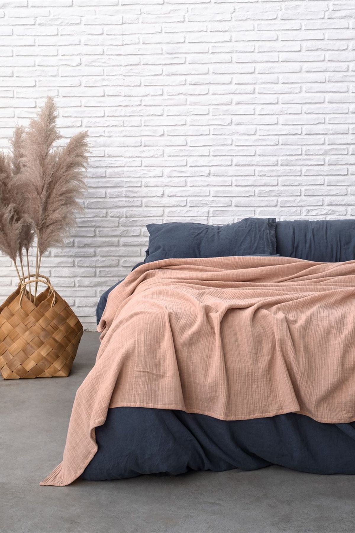 Müslin Yatak Örtüsü Rugby Tan