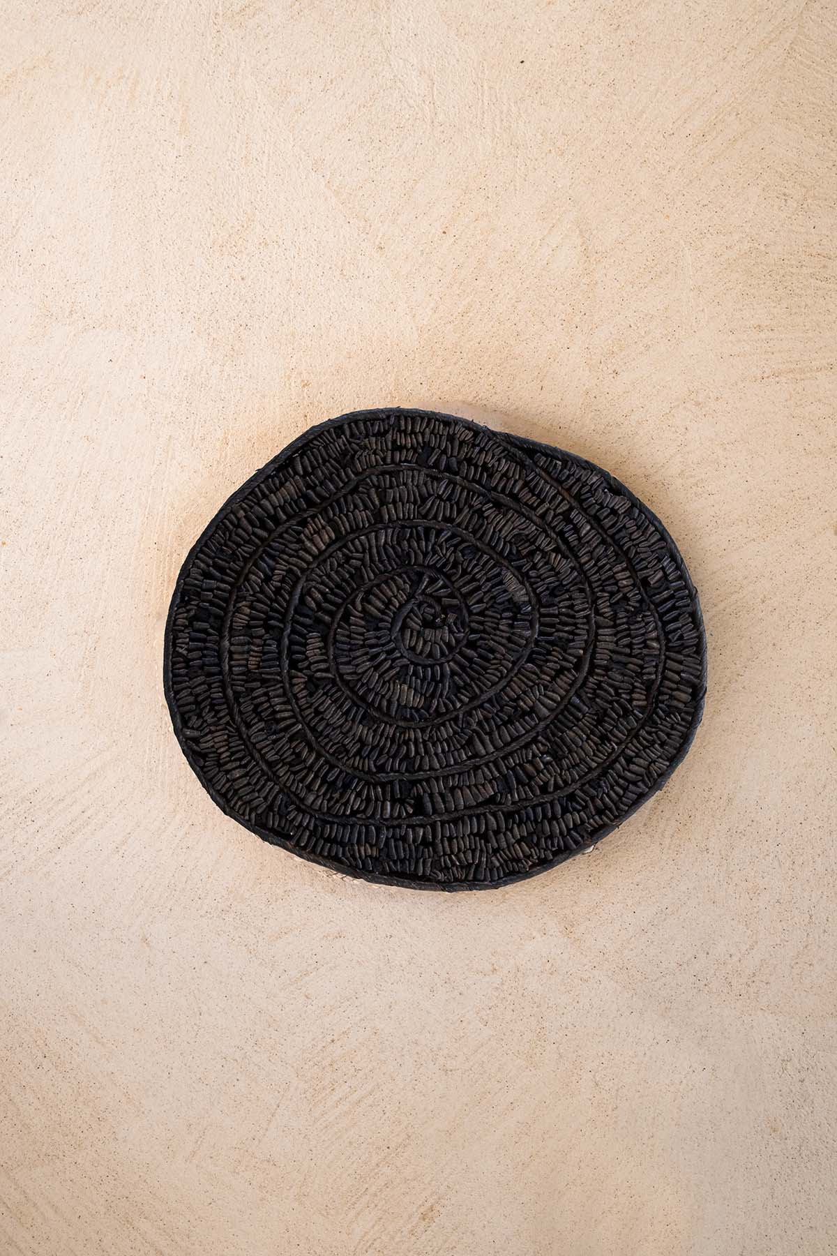 Su Sümbülü Lifinden Spiral Desenli Koyu Renk Duvar Dekoru 41x36 cm