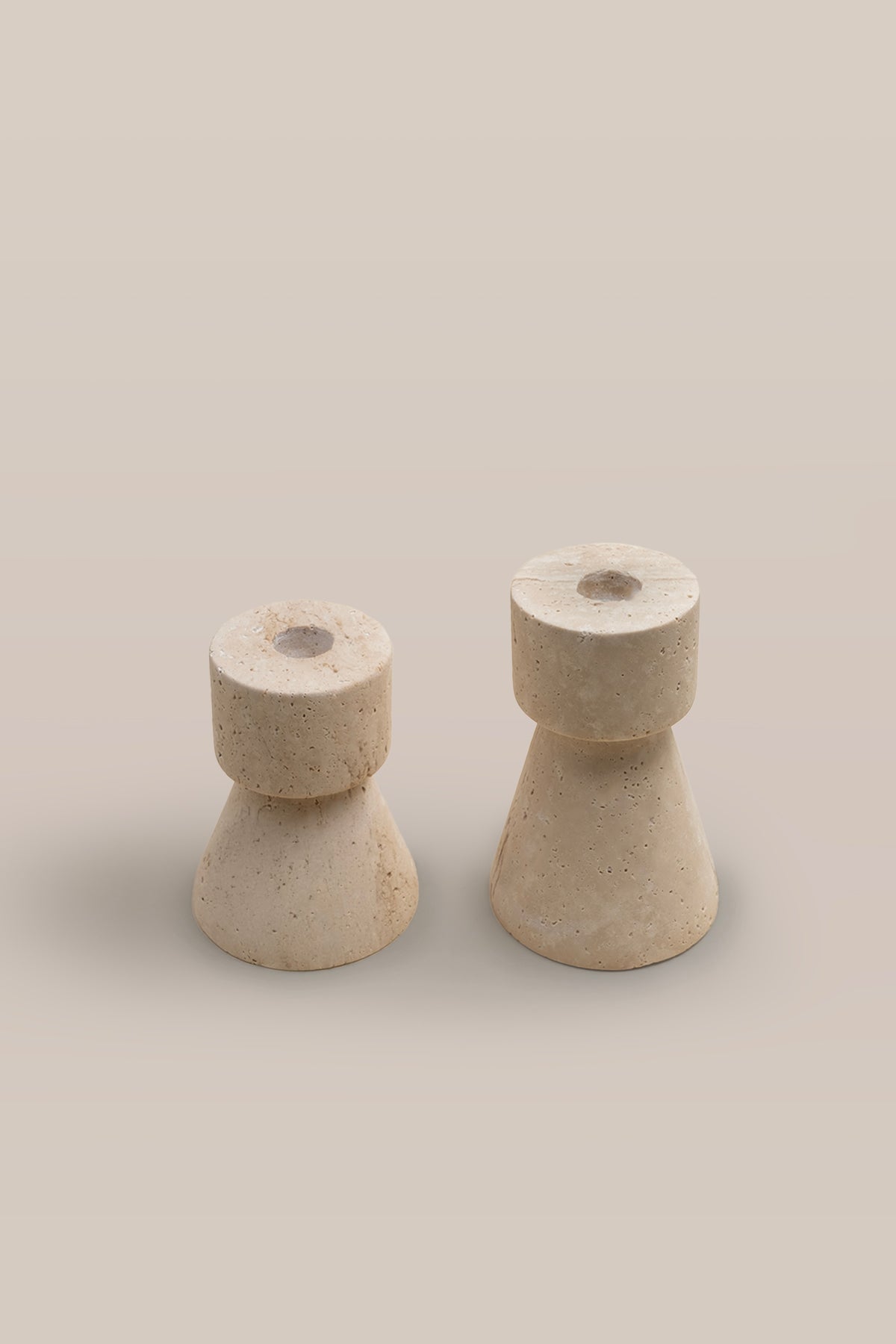 Dekoratif Mermer Şamdan Mumluk 2'li Set 8x10-8x13