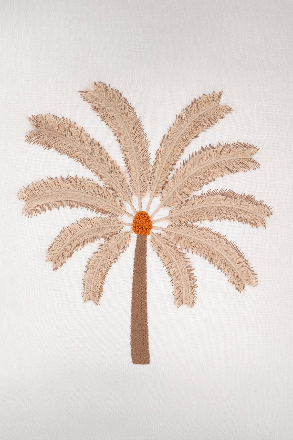 Palmiye Ağacı Nakışlı Kırlent Kılıfı 45 × 45 cm