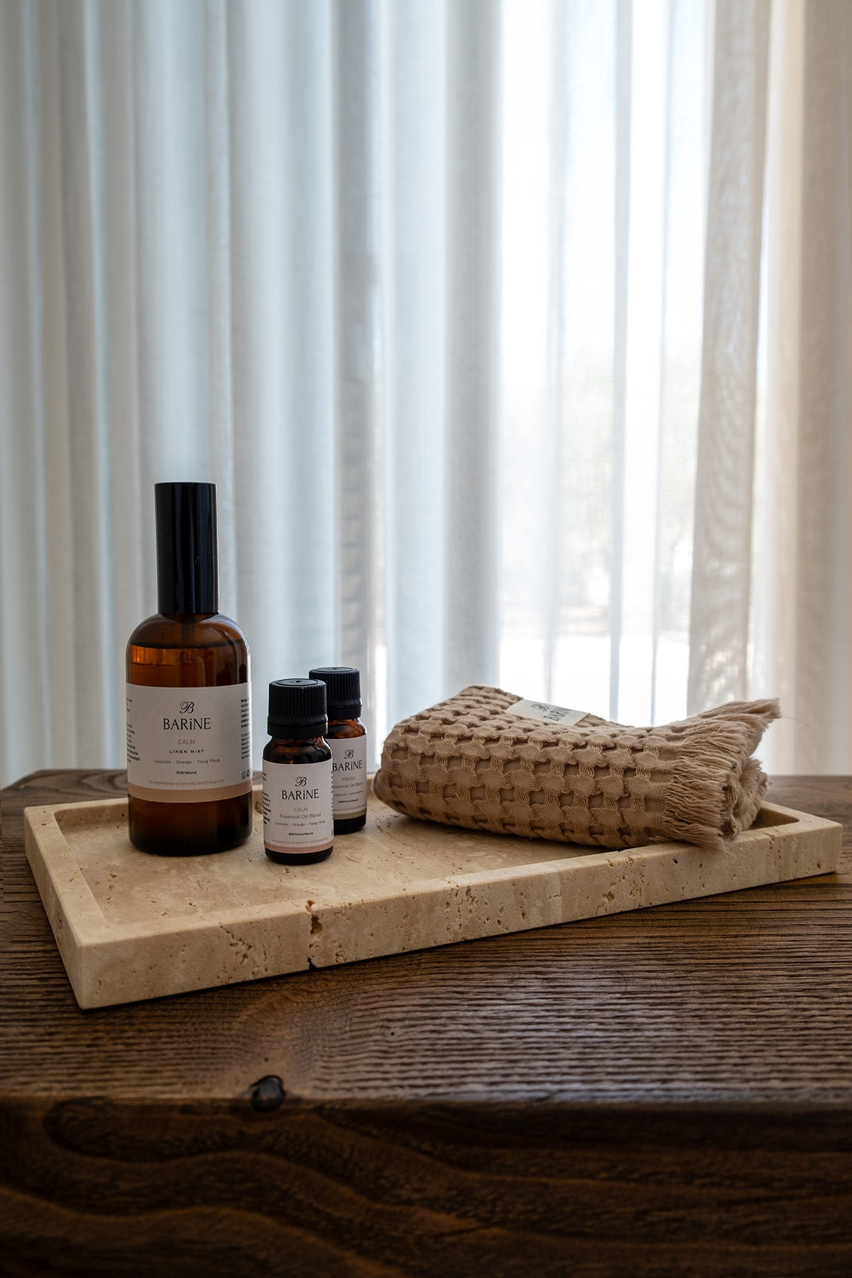 Dekoratif Mermer Tepsi Naturel 18x28x2