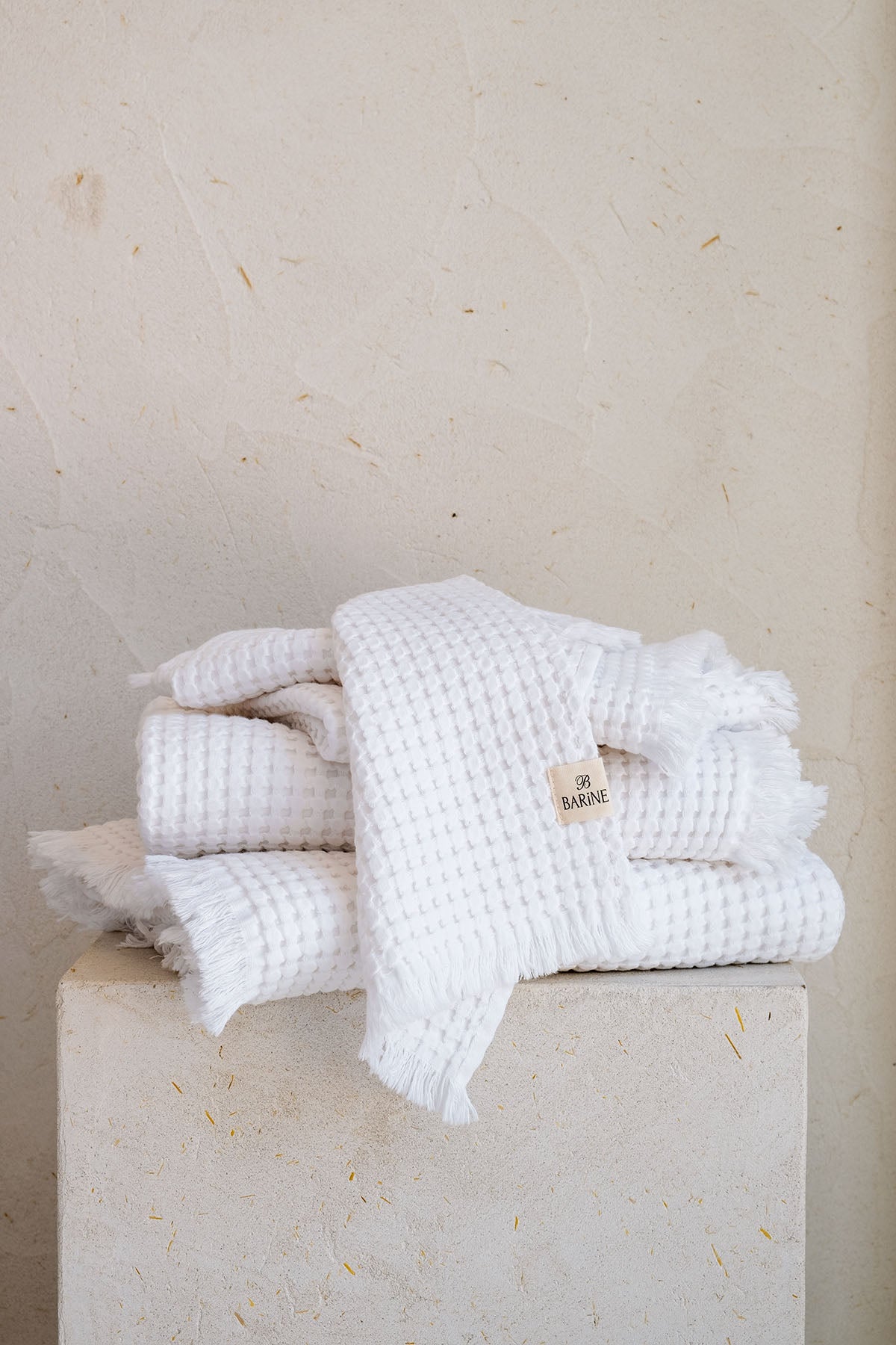 Eye Waffle Yumuşak Pike Havlu Beyaz