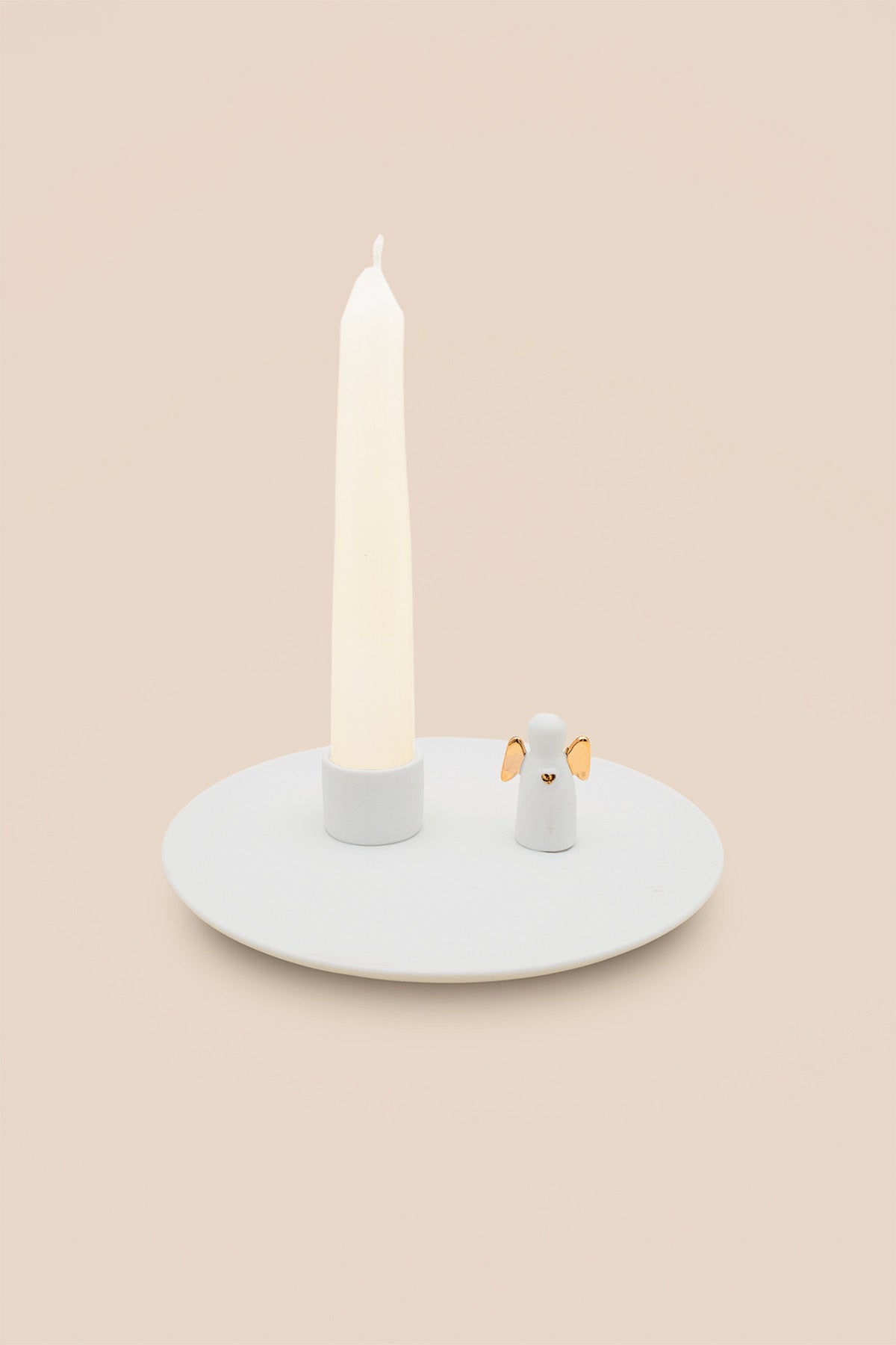 Melek Figürlü Porselen Mumluk, Şamdan