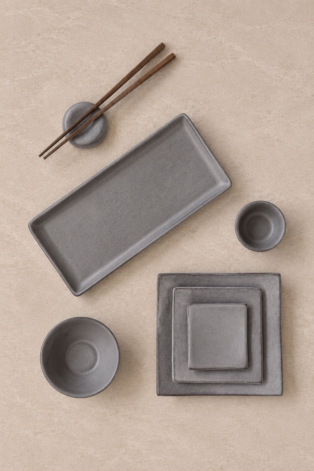Asian Dining Stoneware Servis Kasesi 4 x 10 cm