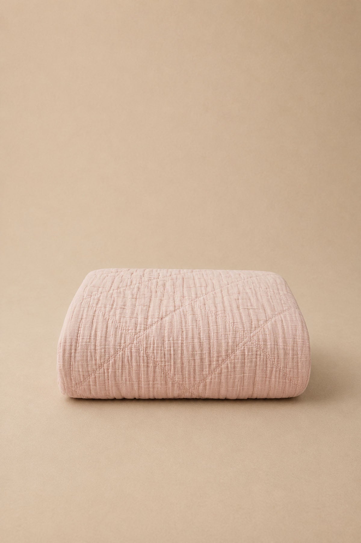 Atık Dolgulu Jacquard Double Bedspread Pastel Pink