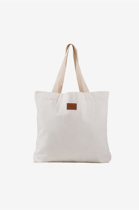 Barine Leather Labeled Tote Cloth Bag