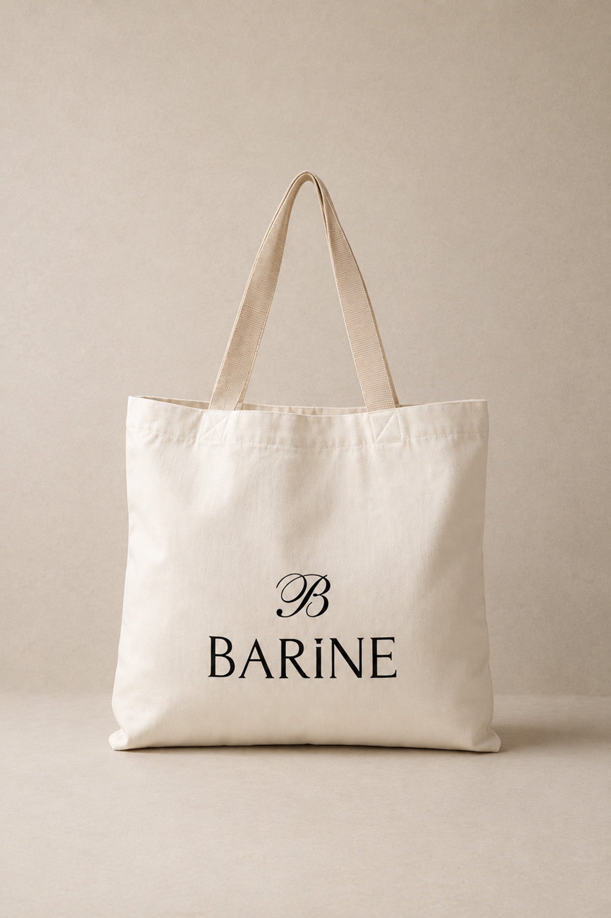Barine Baskılı Bez Alışveriş Çantası Krem