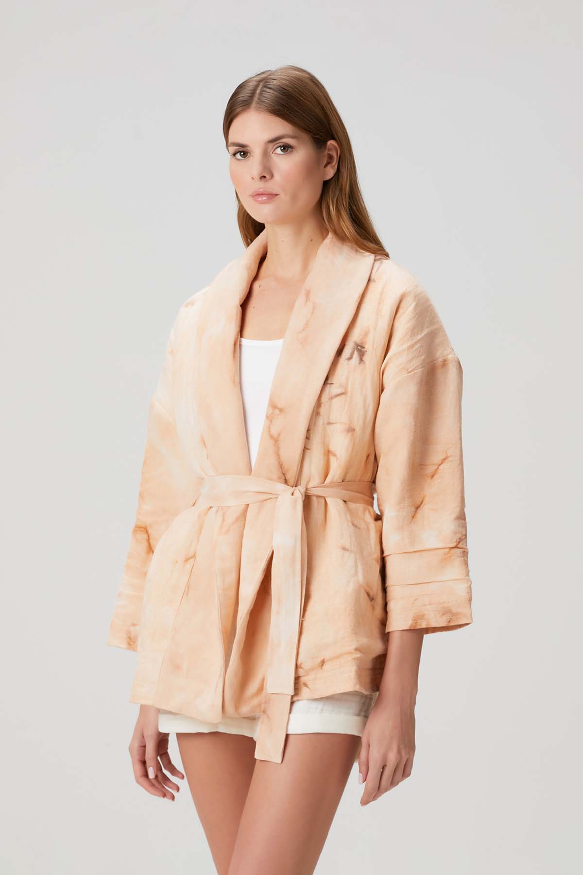 Batik Quilted Jacket Tea