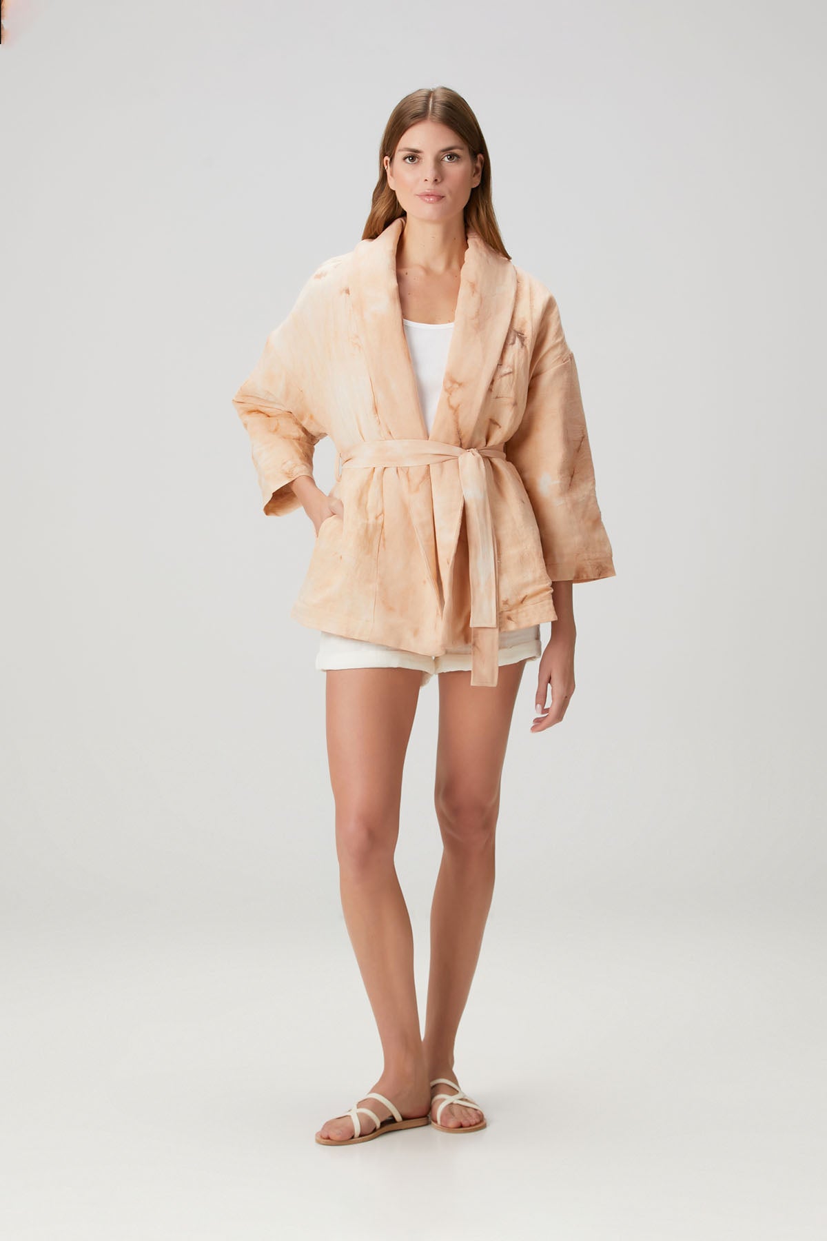 Batik Quilted Jacket Tea