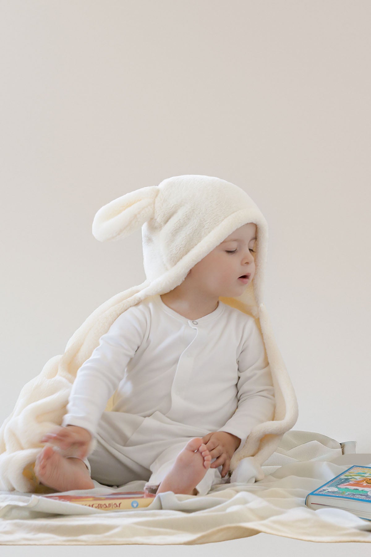 Rabbit Baby Blanket Ecru