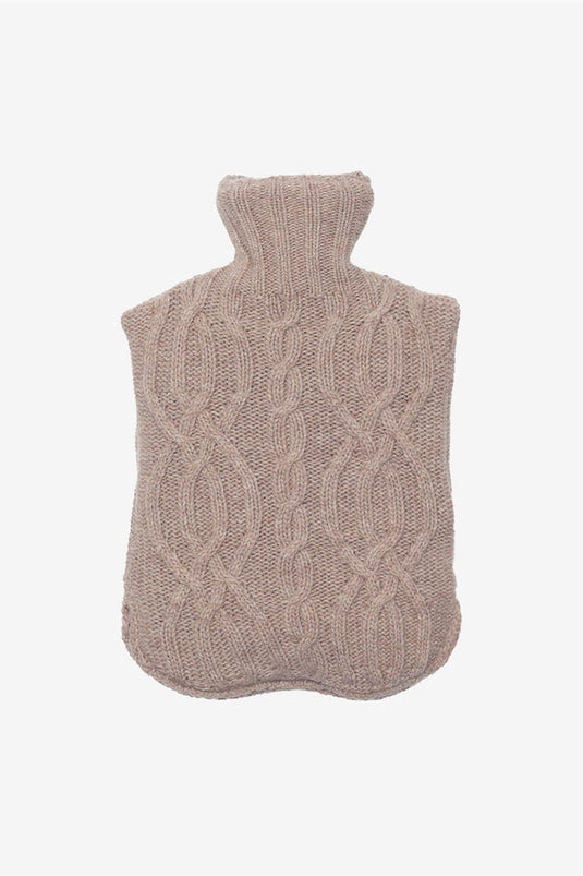 Cable Wool Hot Water Bag Cover Mink