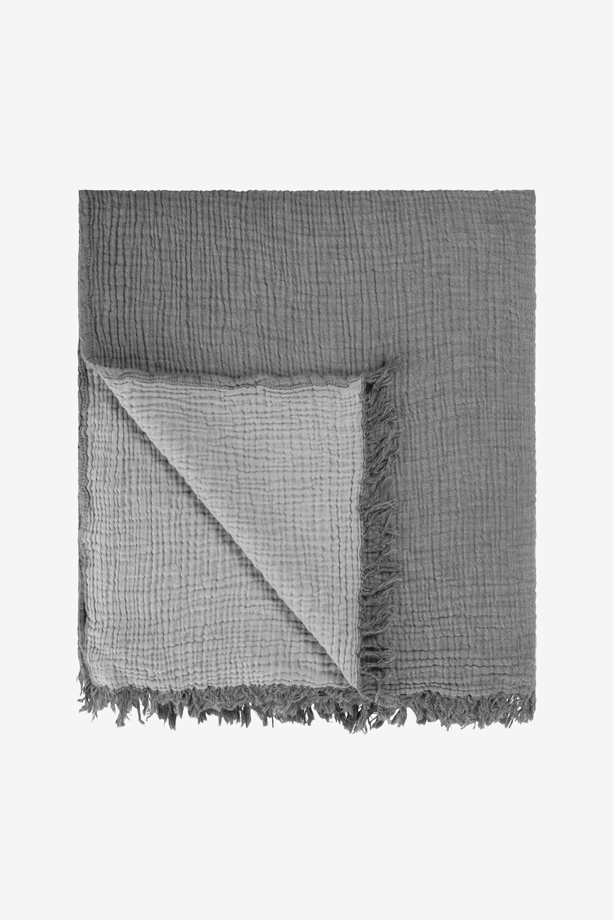 Cocoon 4 Katlı Müslin Yatak Örtüsü Koyu Gri