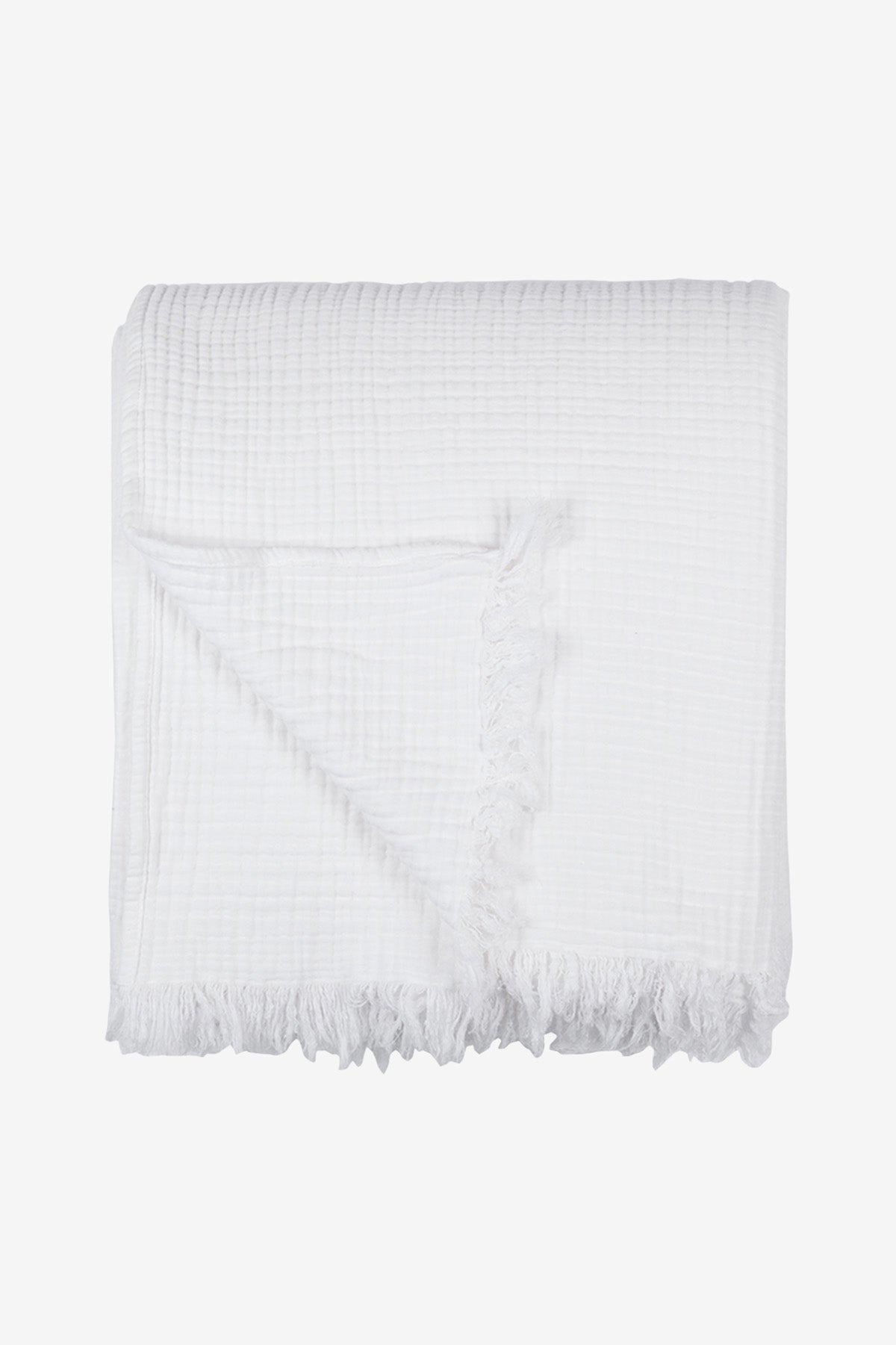 Cocoon 4 Katlı Müslin Yatak Örtüsü Beyaz