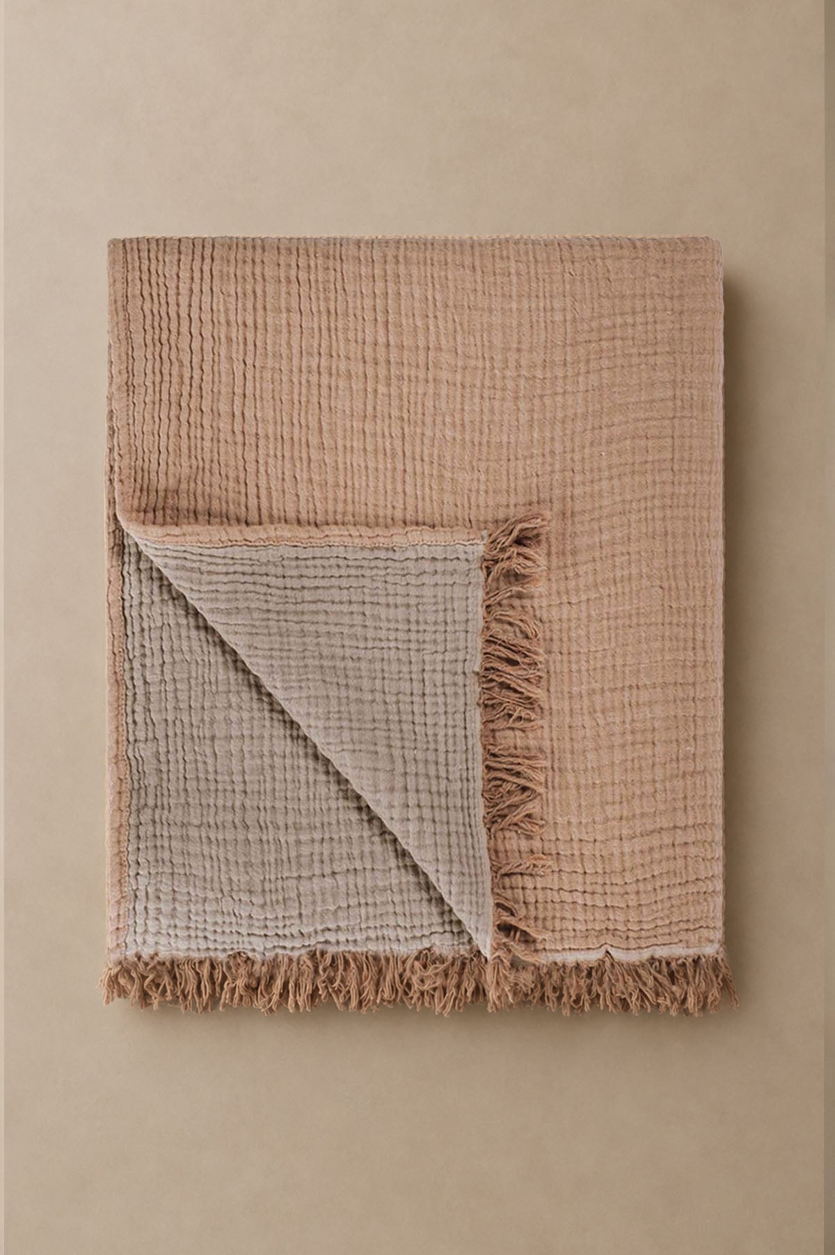 Cocoon Bedspread Tan-Coffe Mist